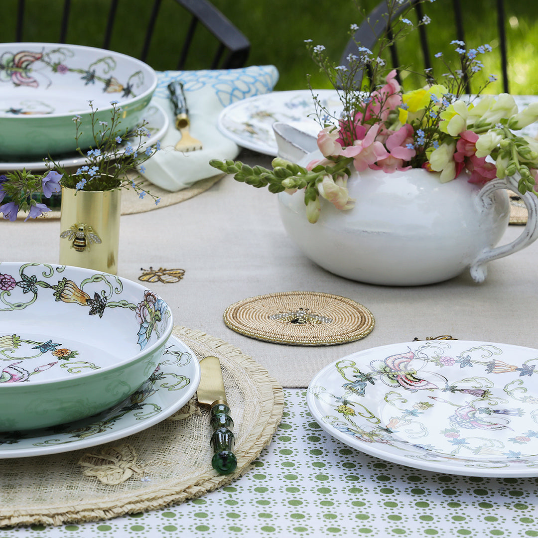 Embroidered Golden Bee Table Runner