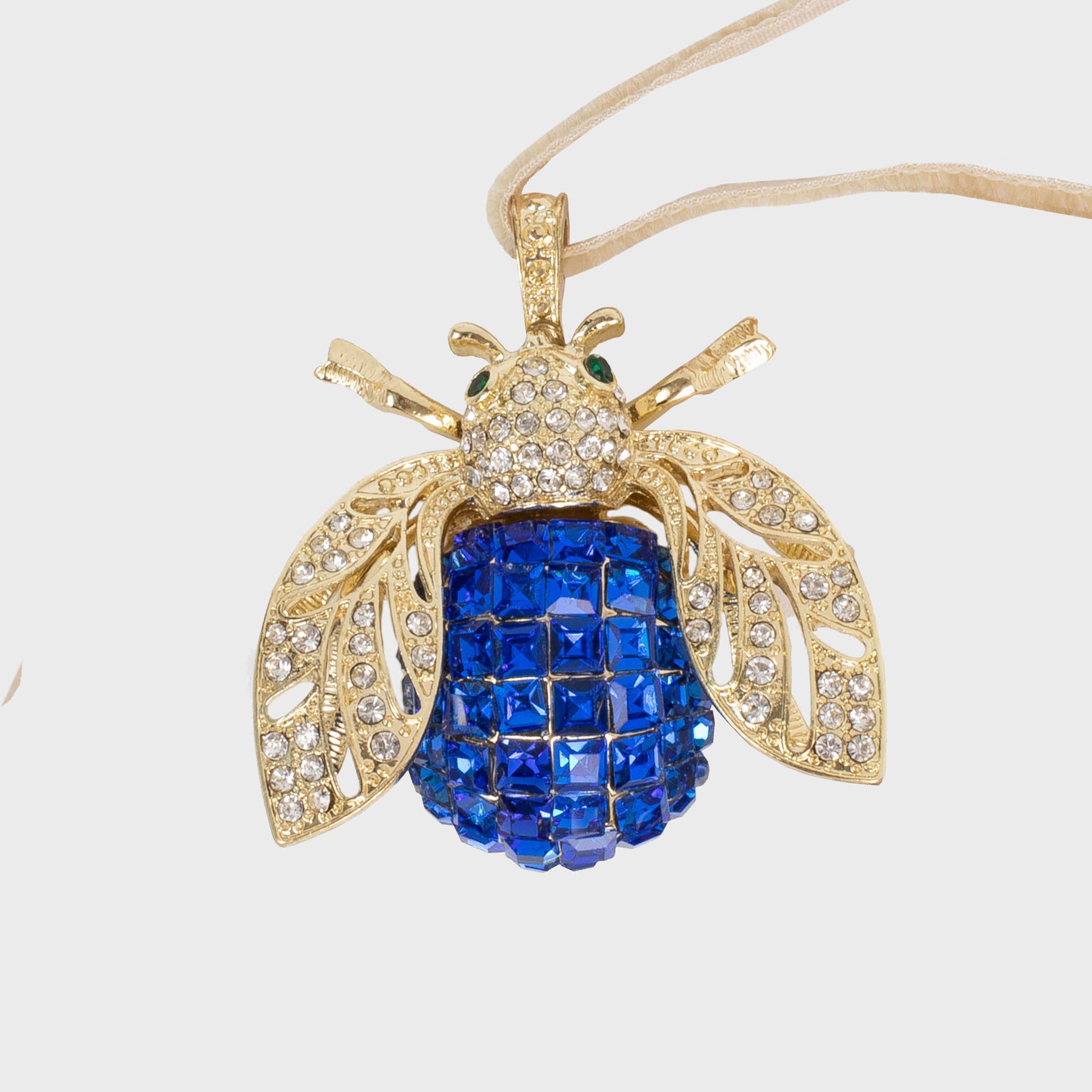 Sparkle Bee Hanging Ornament, Cobalt