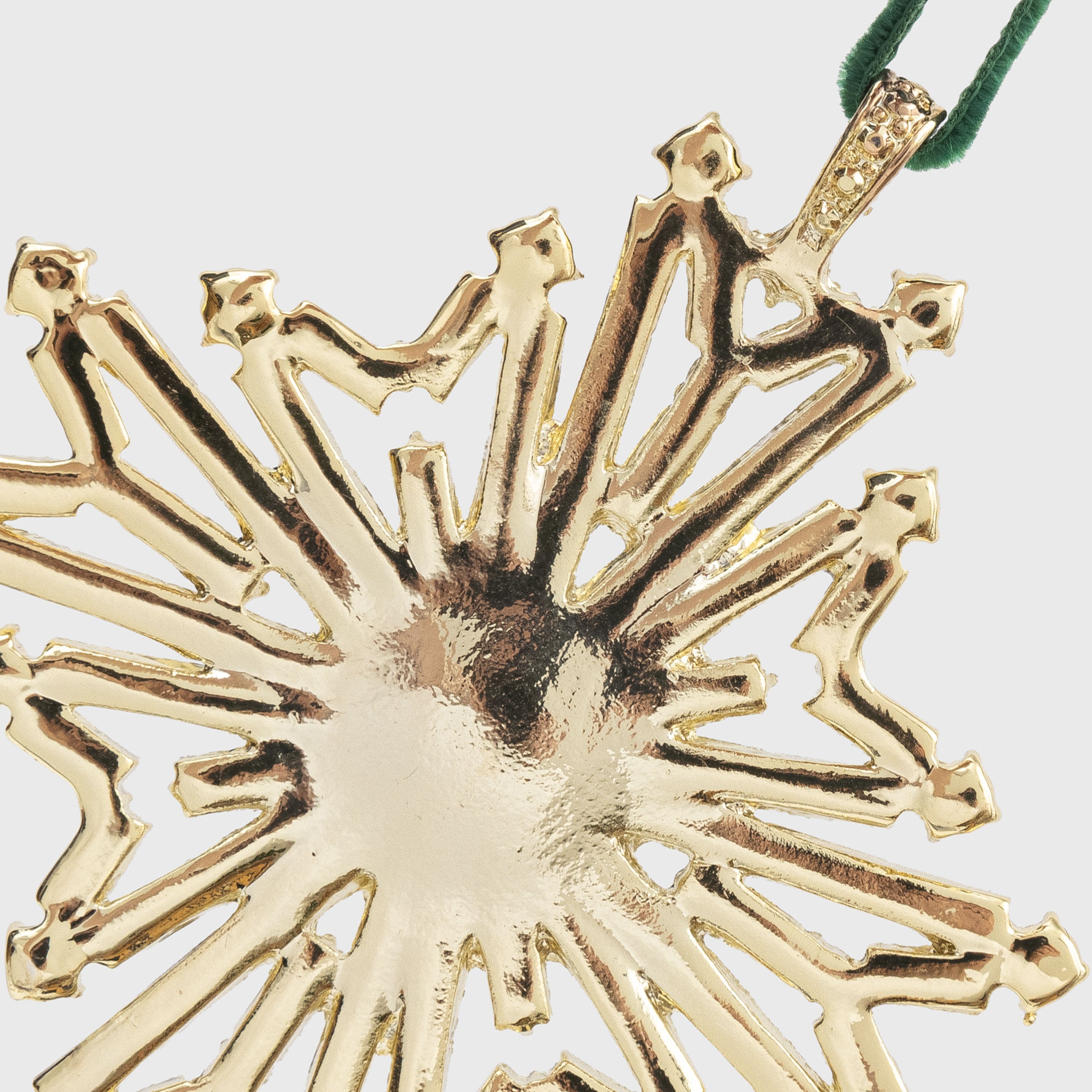 Baguette Snowflake Hanging Ornament, Gold