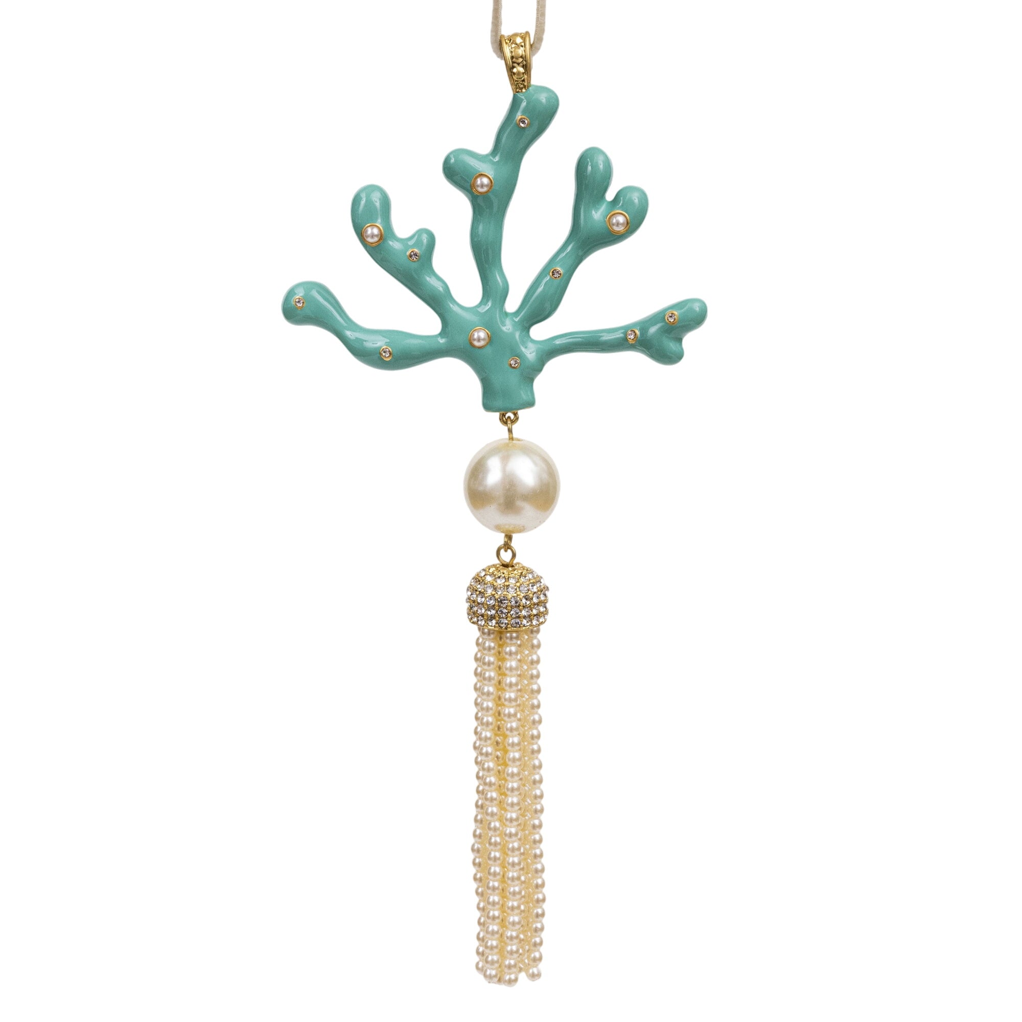 Coral Tassel Hanging Ornament, Turquoise