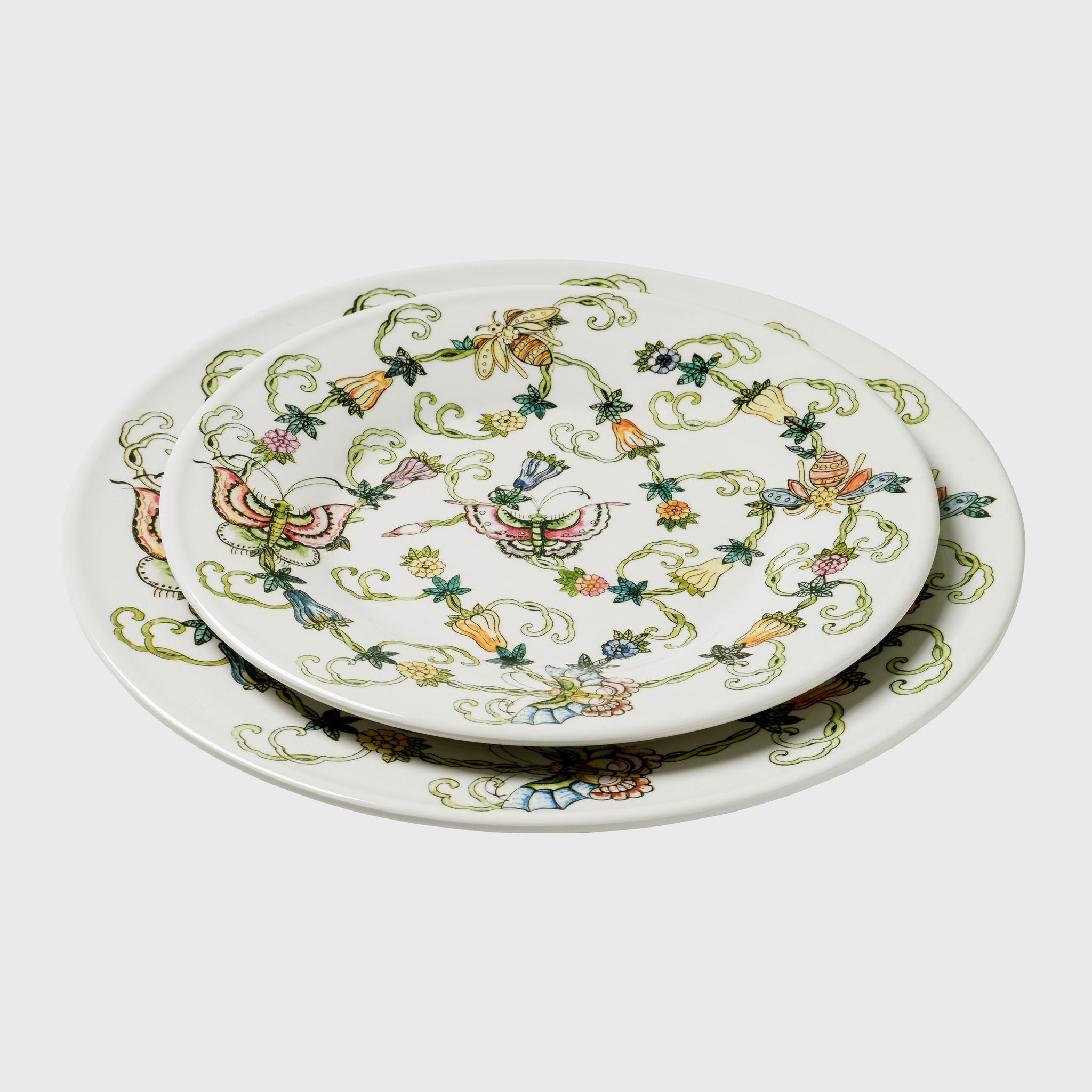 Butterfly And Bees Salad Plates, Set Of Four