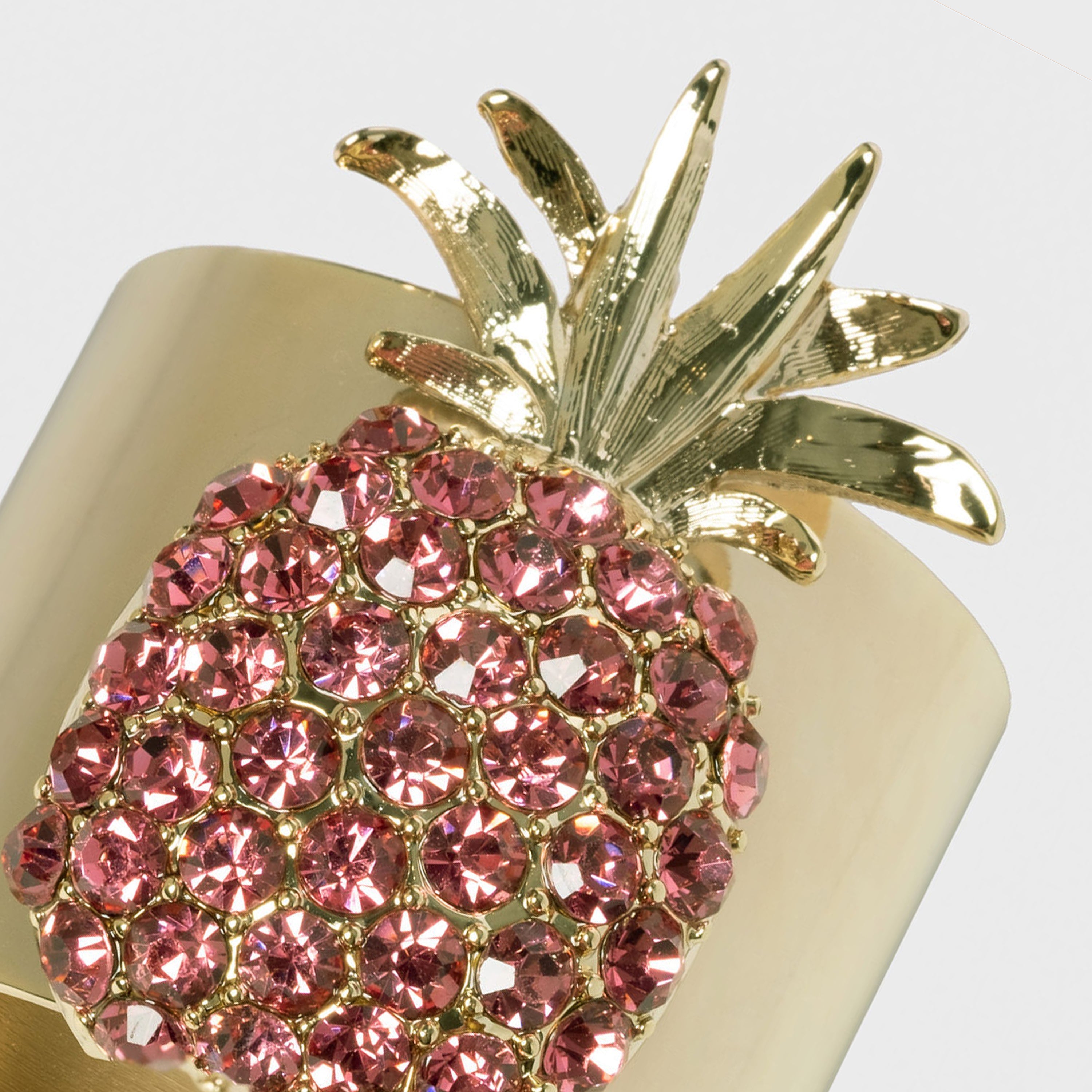 Pineapple Napkin Rings, Pink, Set Of Two