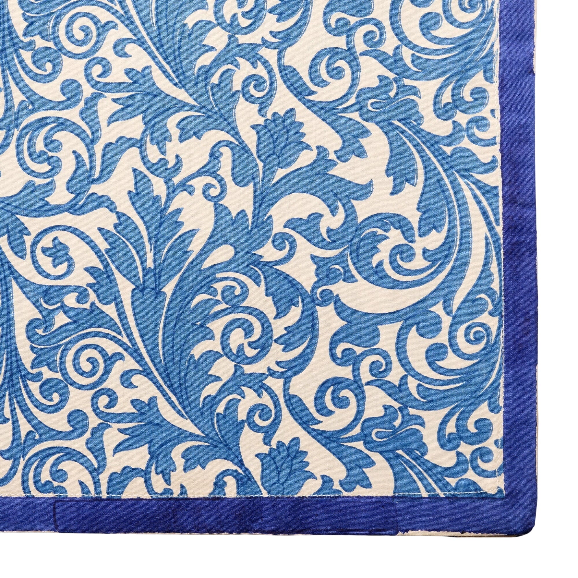 Damask Print Tablecloth, Blue