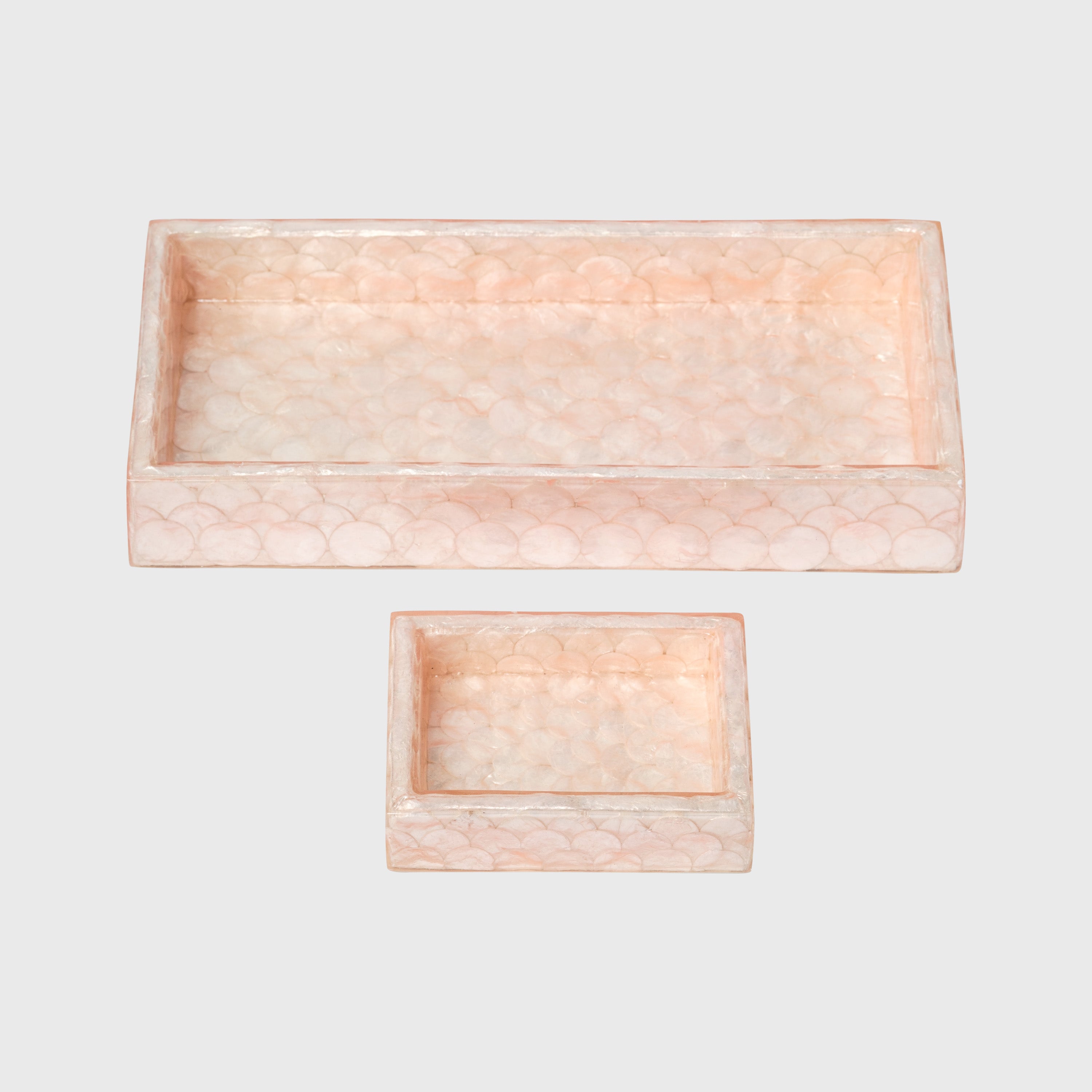 Capiz Trays, Pink, Set Of Two