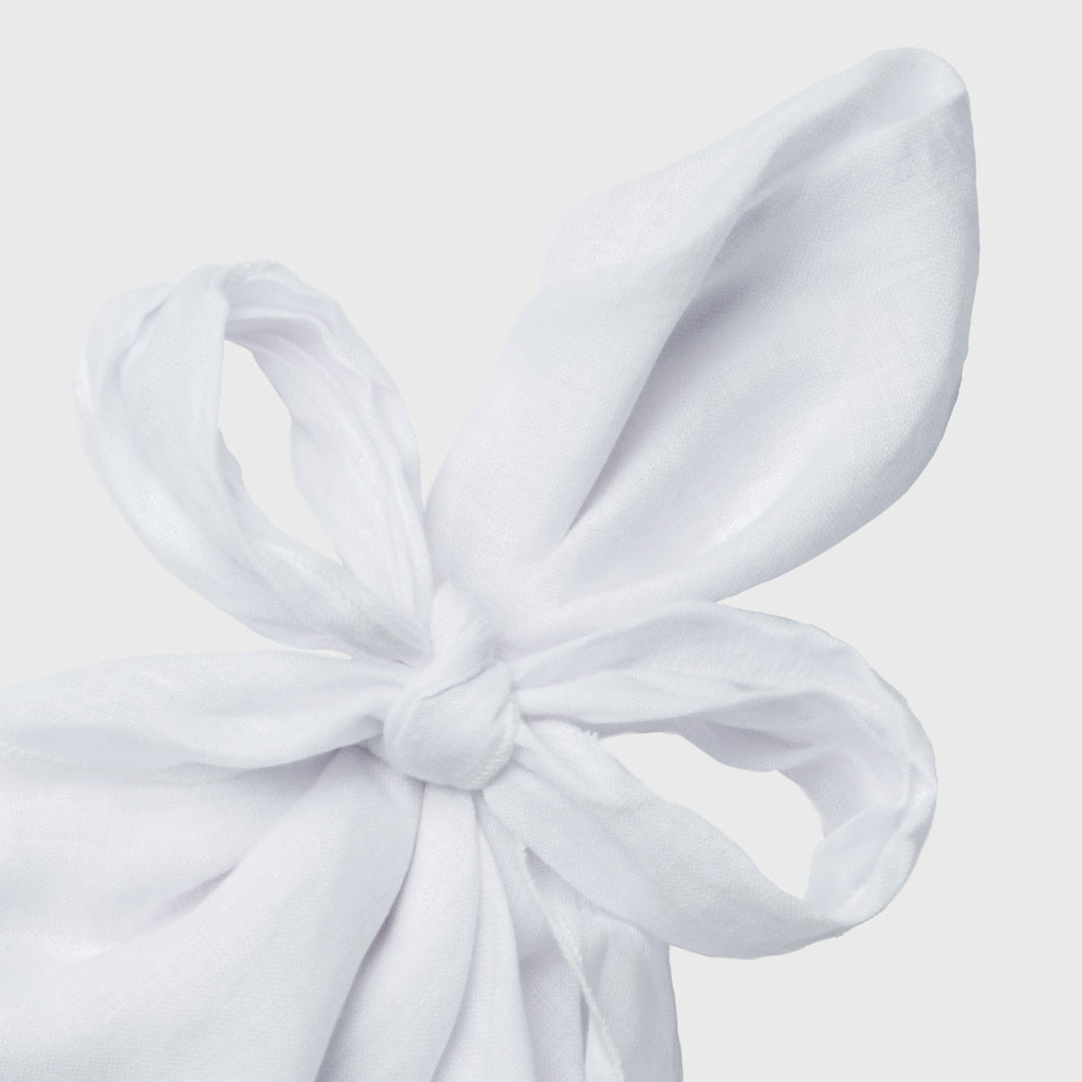 Bow Linen Napkin, White, Set Of Two