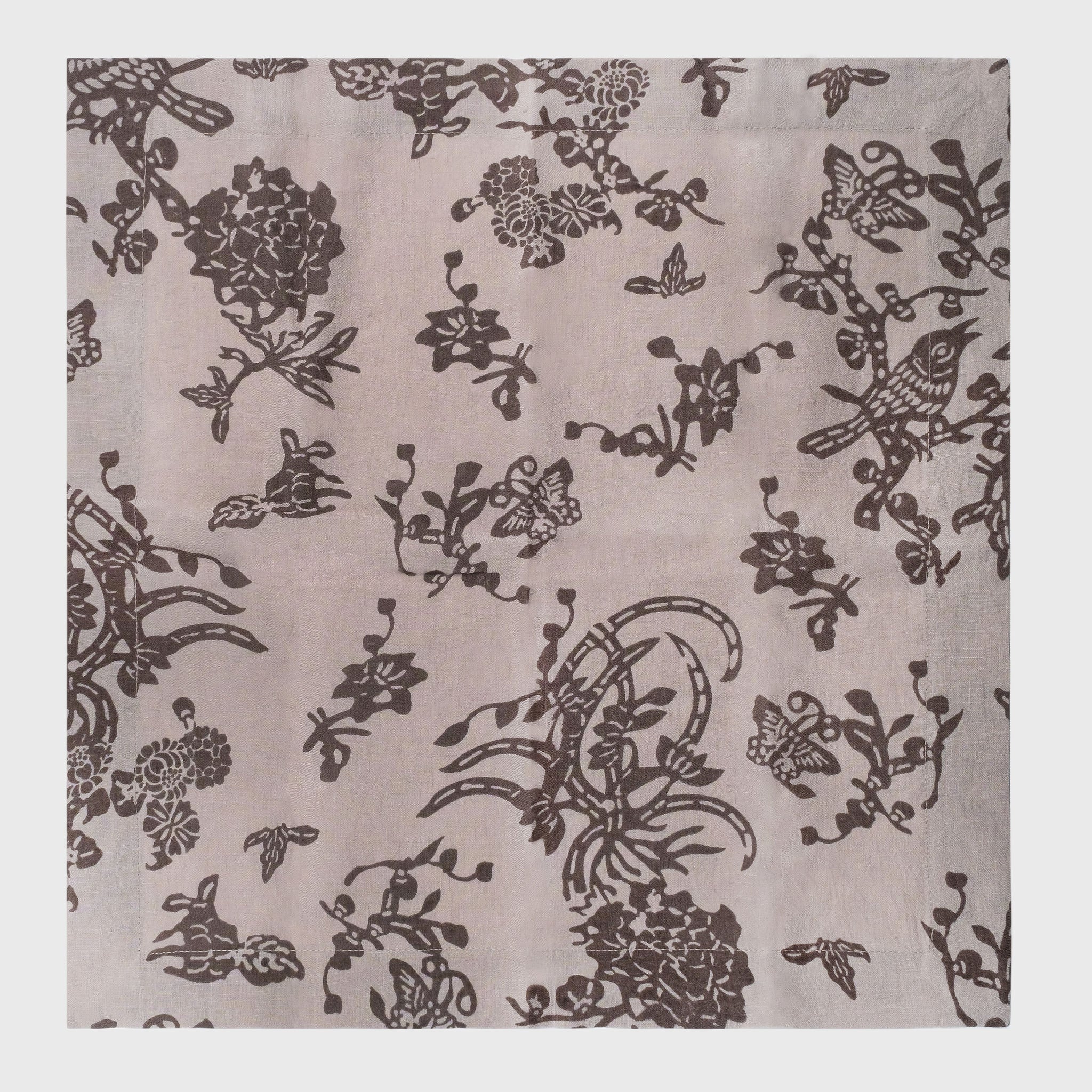 Garden Print Napkin, Mocha, Set Of Two