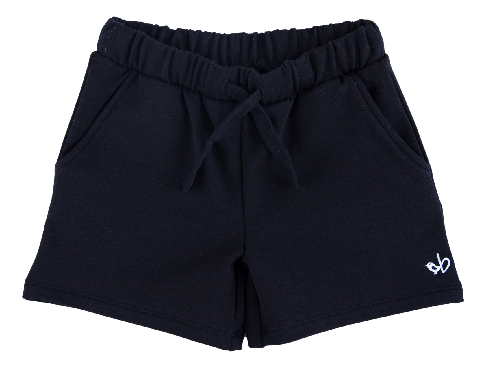 Jet Black Bamboo/cotton Shorts