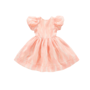 Fit & Flare Dress With Puff Sleeves | Pink