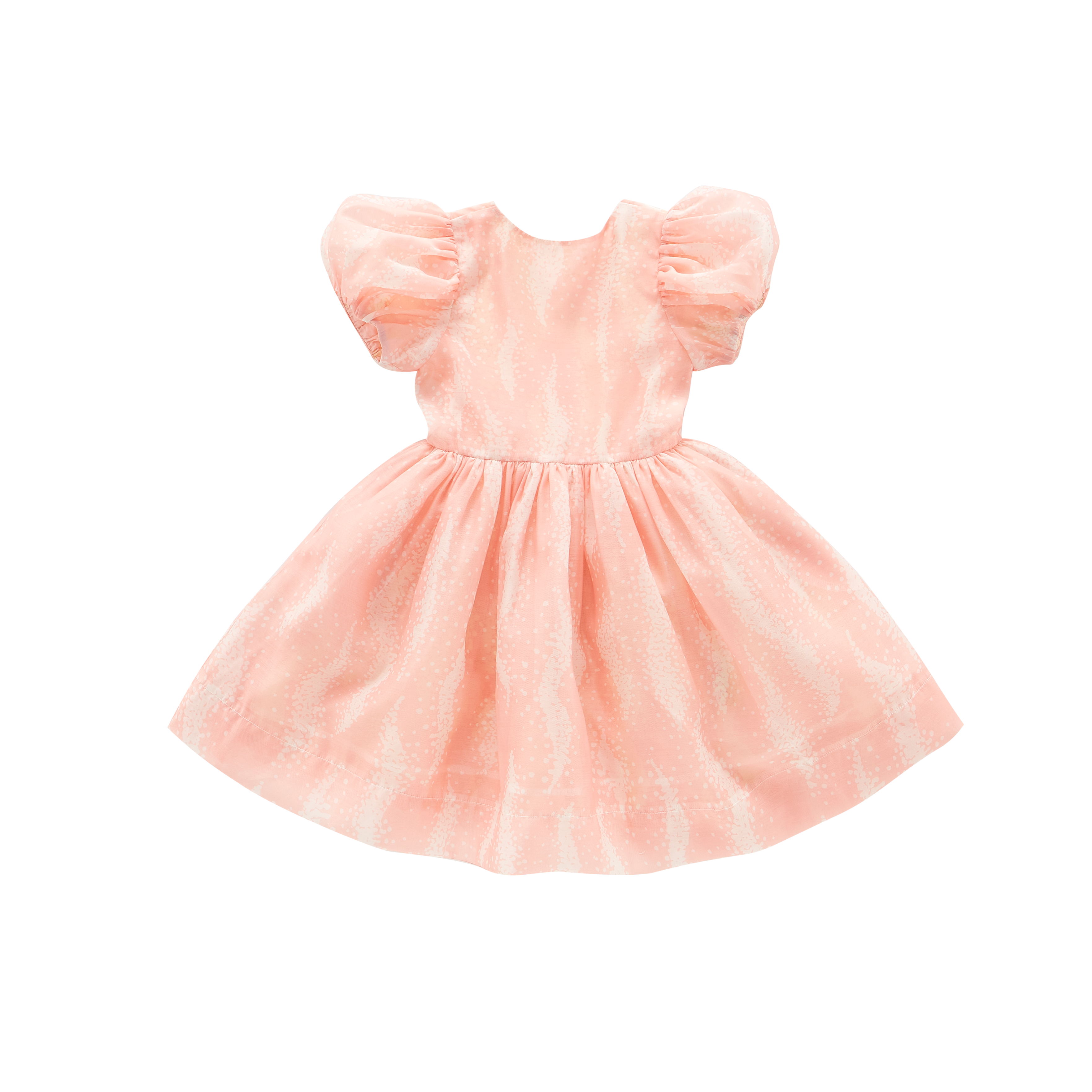 Fit & Flare Dress With Puff Sleeves | Pink