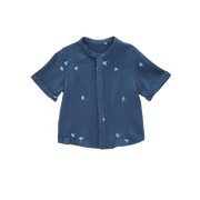 Gauze Button Up Shirt | Navy