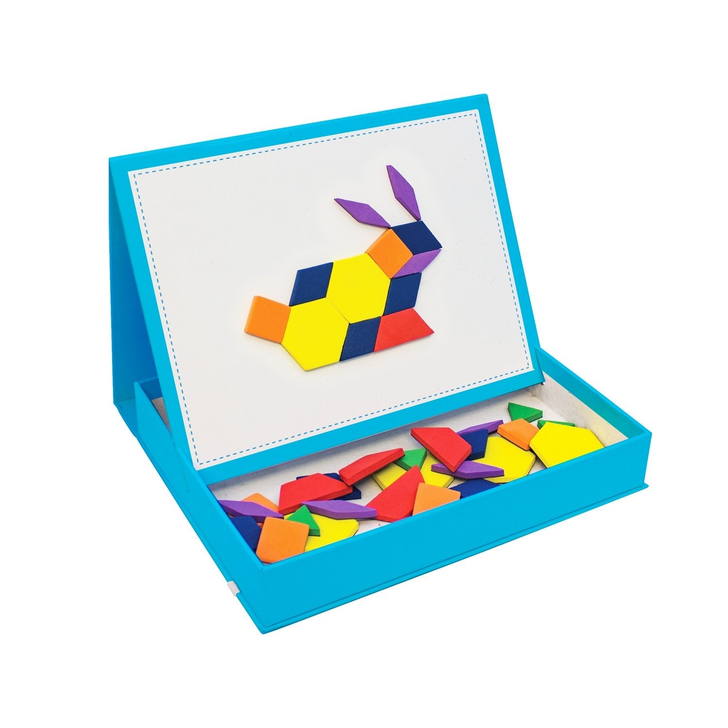 Junior Learning USA Rainbow Pattern Blocks | Wooden Stacking Toy – EasyTot