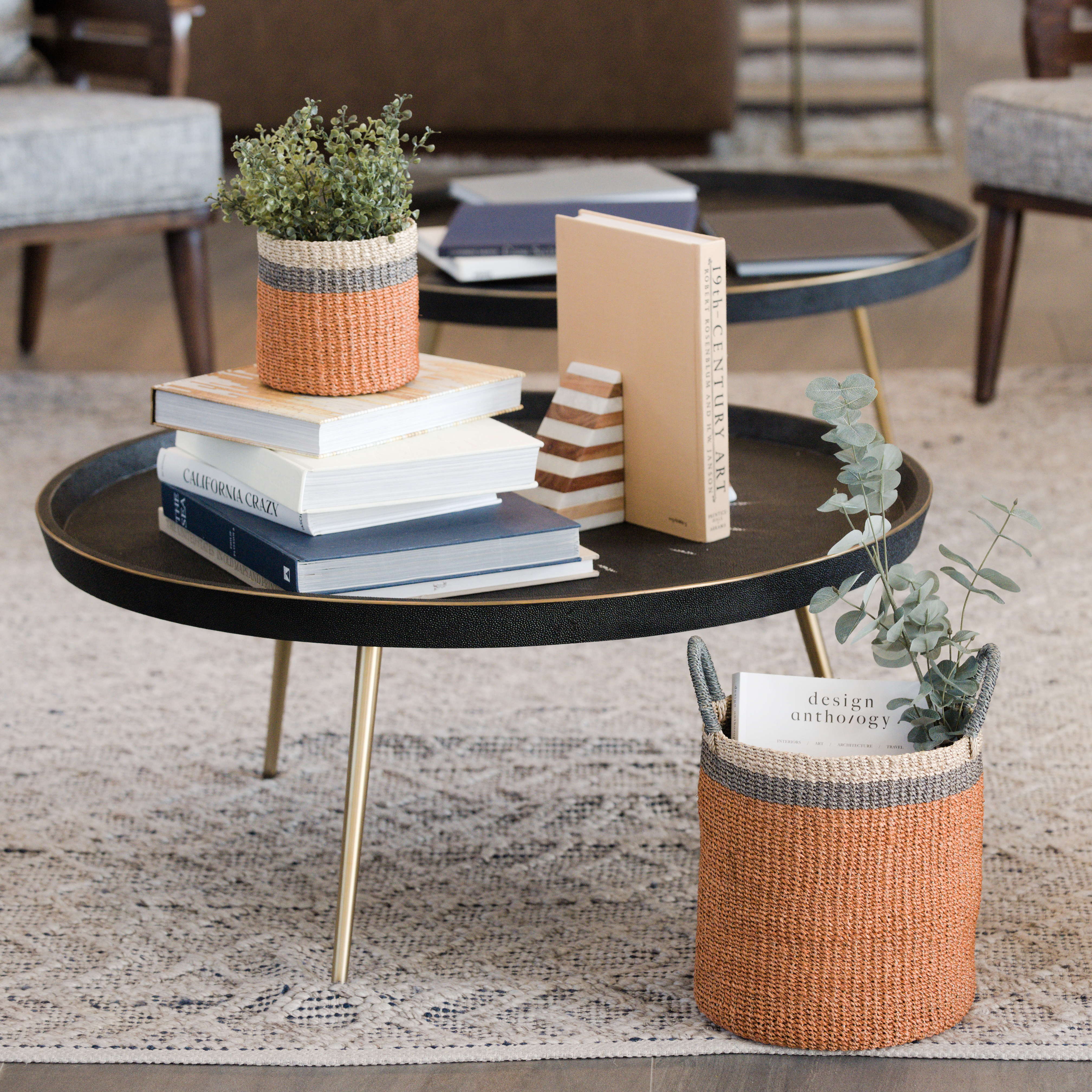Coral Floor Basket With Handle - Floor Baskets | Likhâ