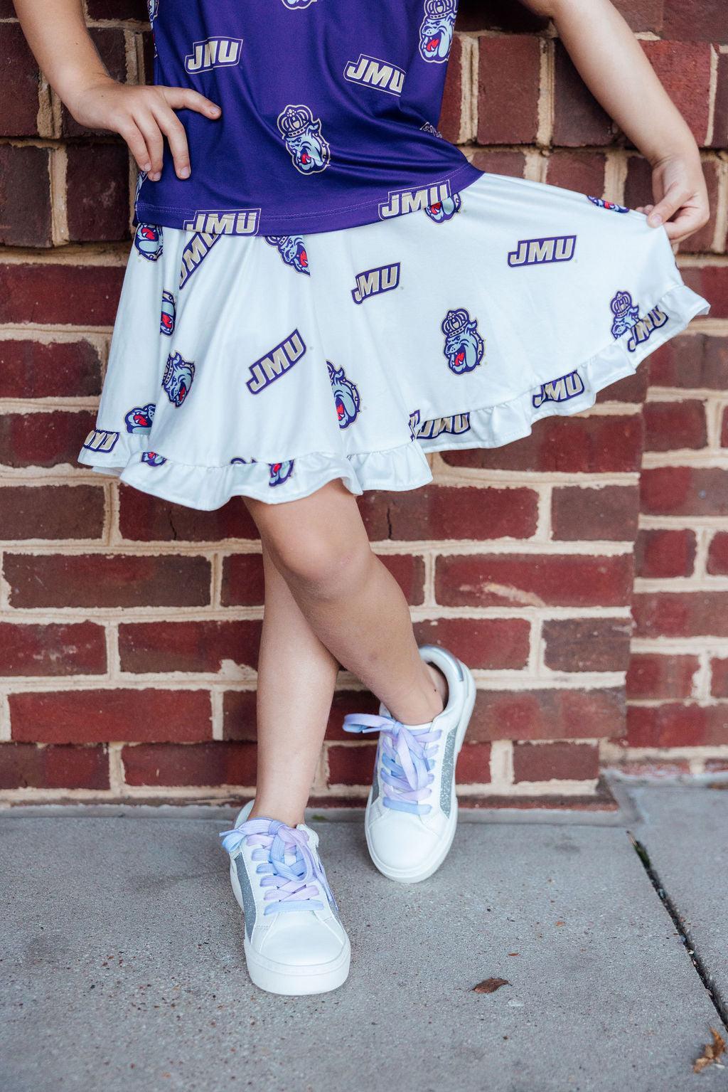 Jmu White Duke Dog Twirl Skort