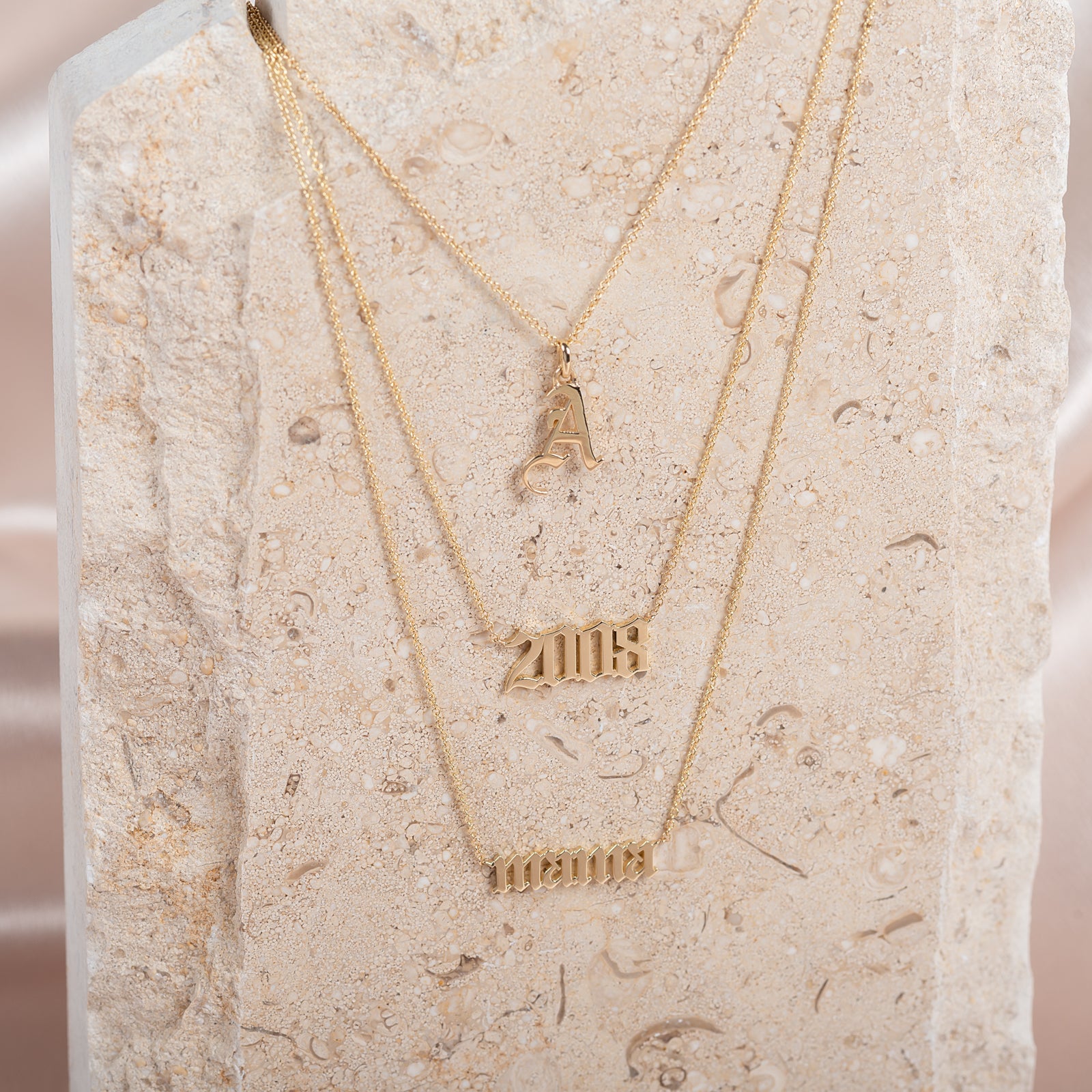 14k Gold Gothic Mama Necklace