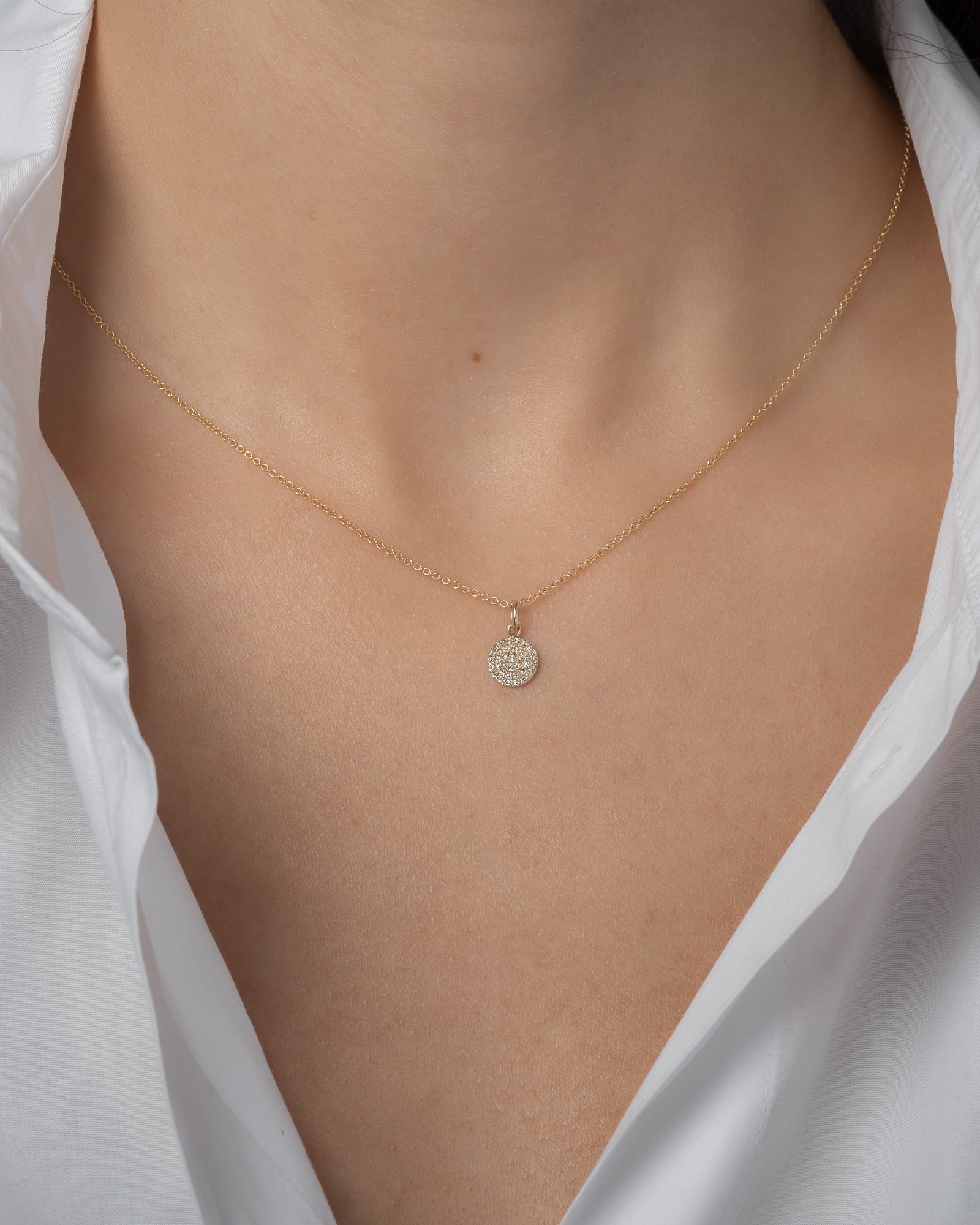 Diamond Small Disc Pendant