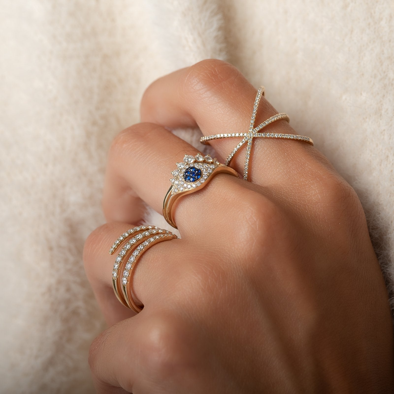 Diamond Evil Eye Ring