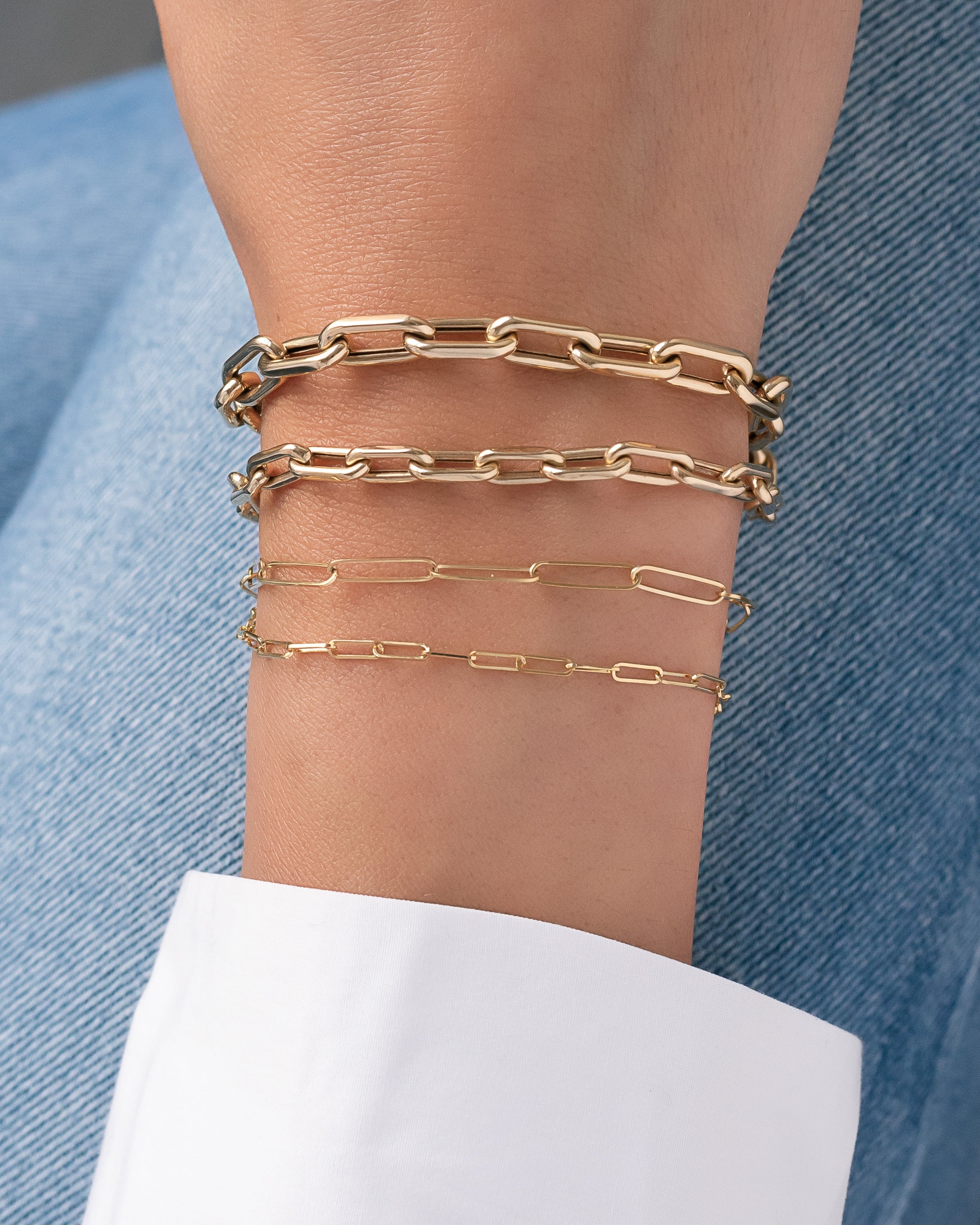 14k Gold Open Link Chain Bracelet