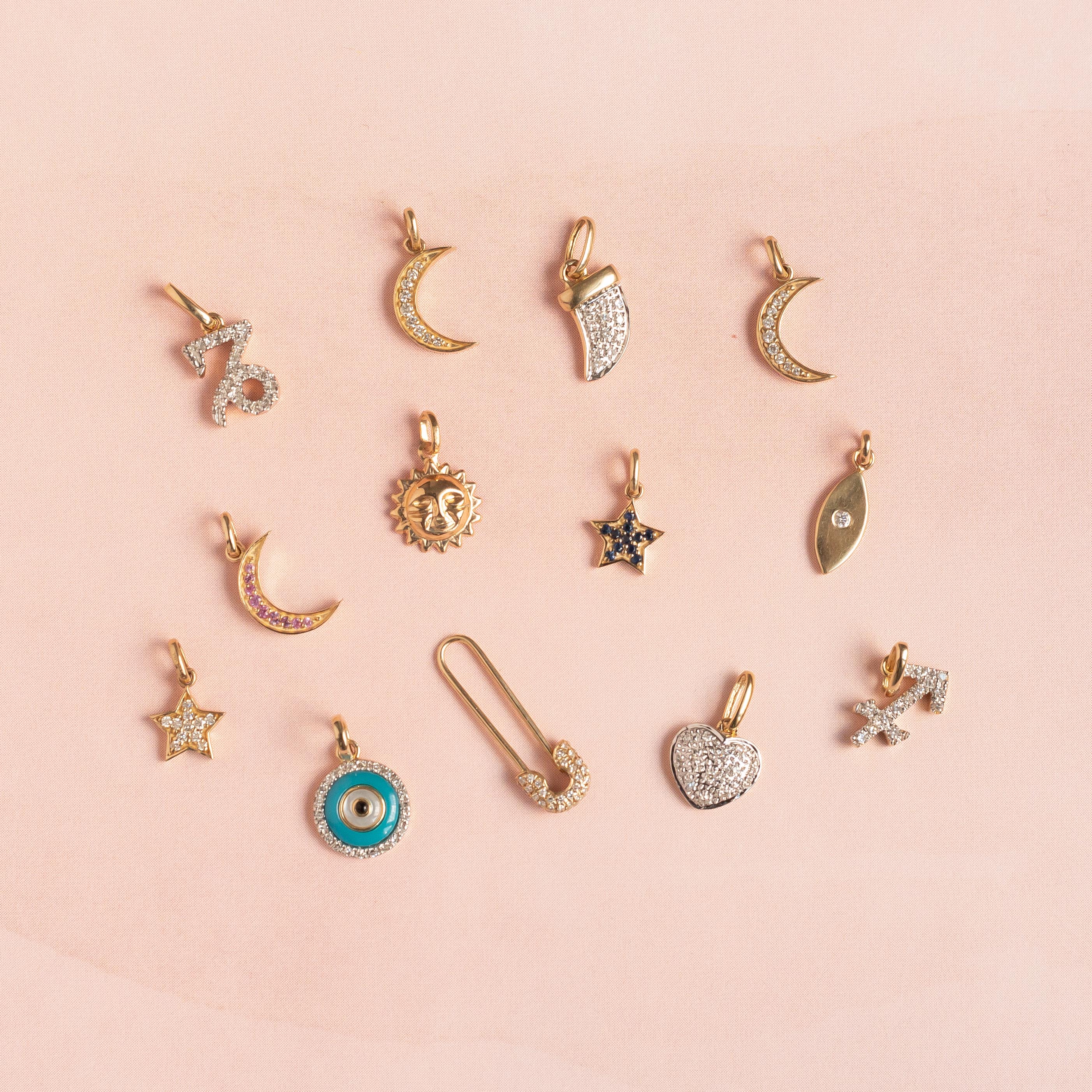 14k Gold Diamond Evil Eye Turquoise Pendant