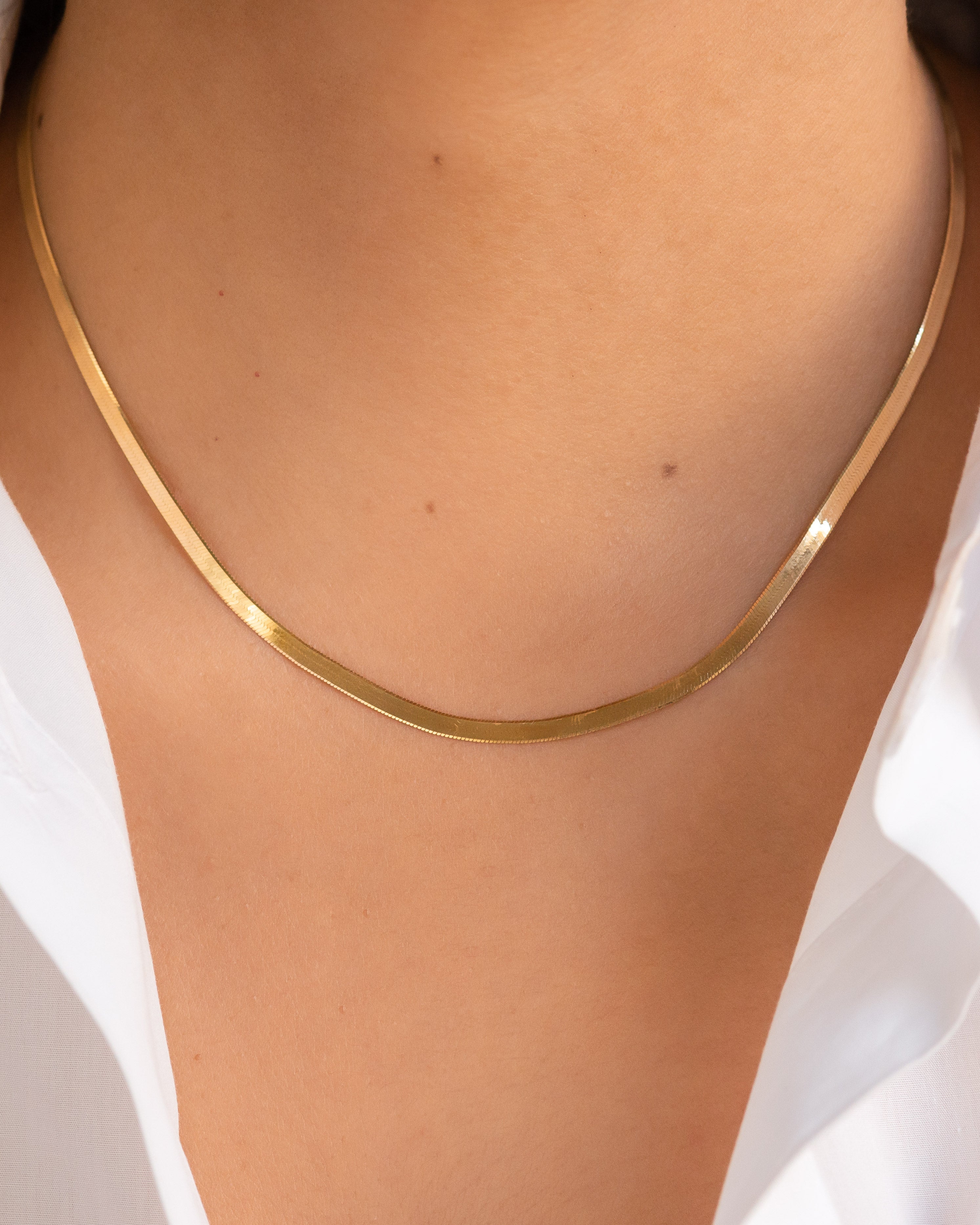 14k Gold Herringbone Necklace