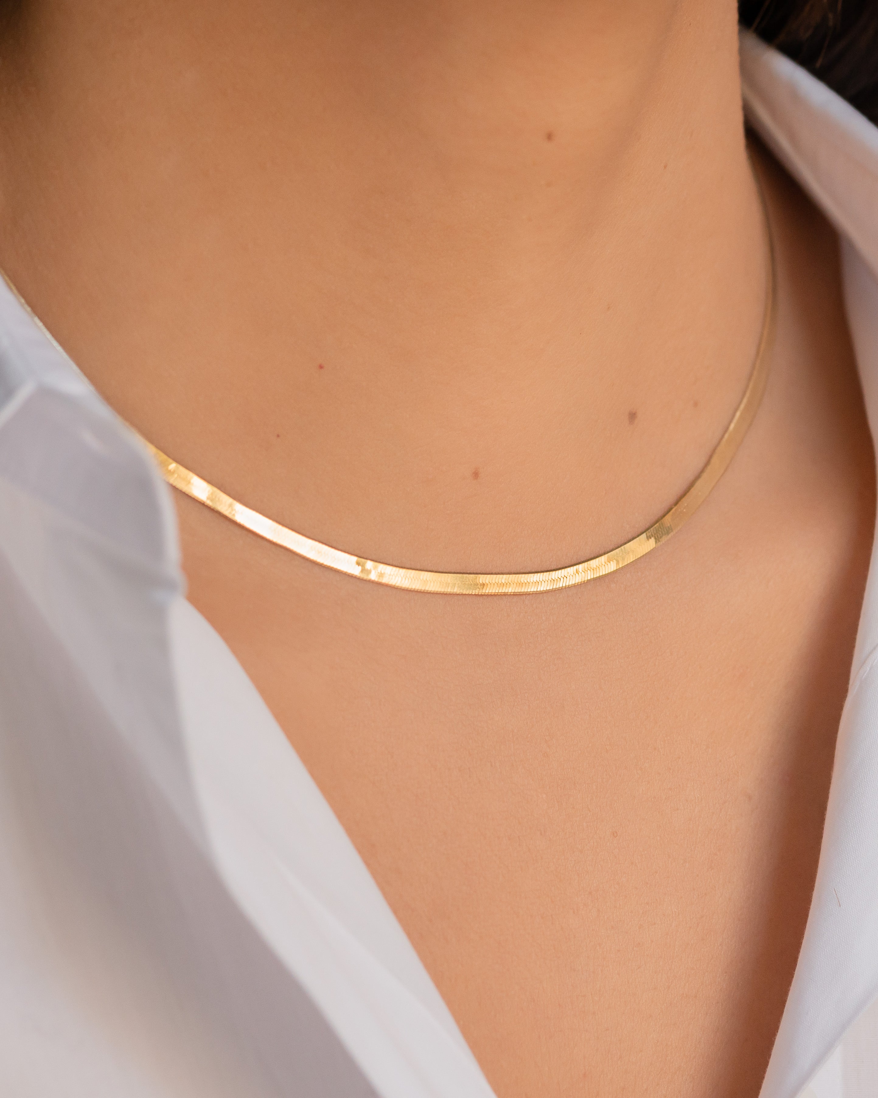 14k Gold Herringbone Necklace