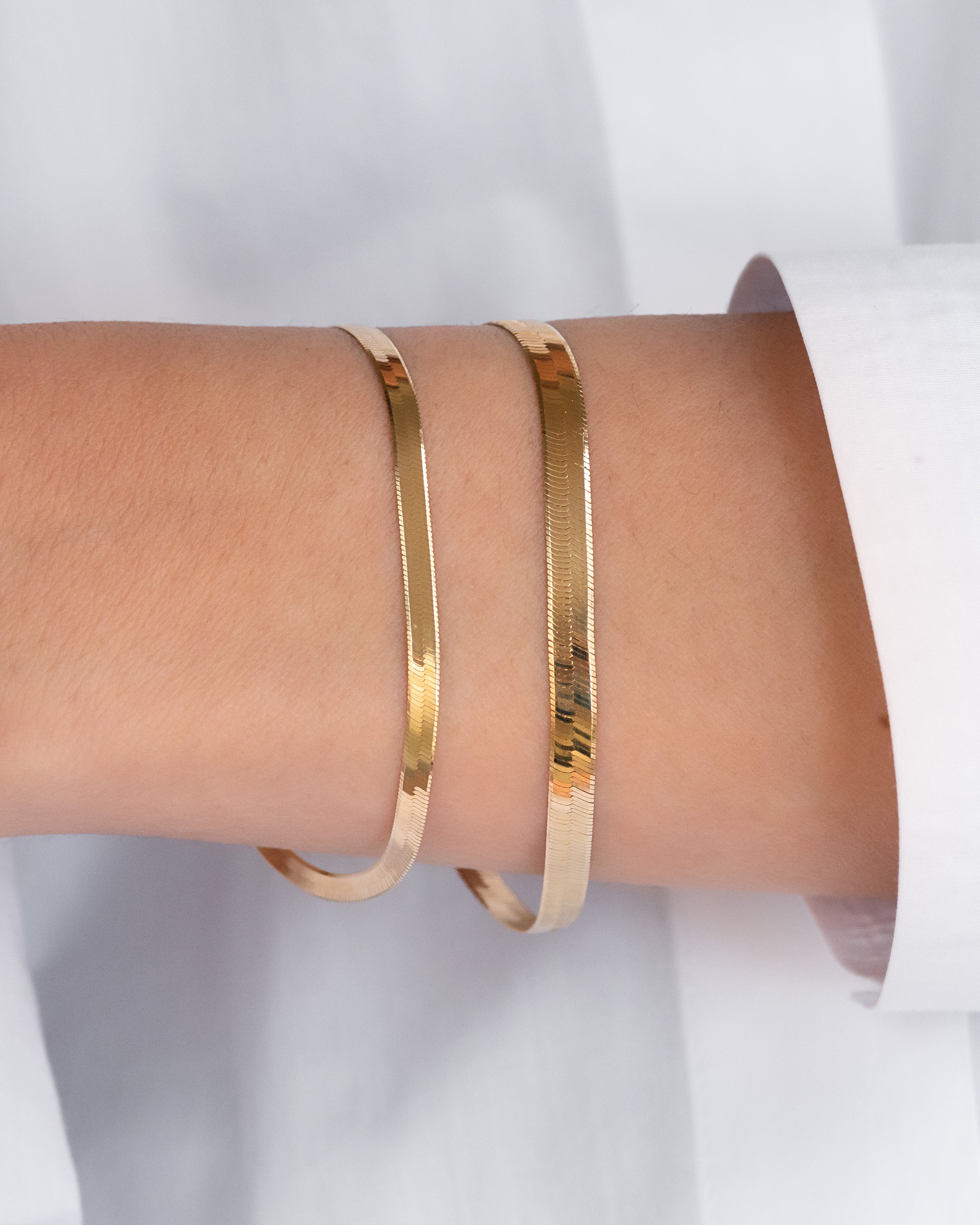 14k Gold Large Herringbone Bracelet