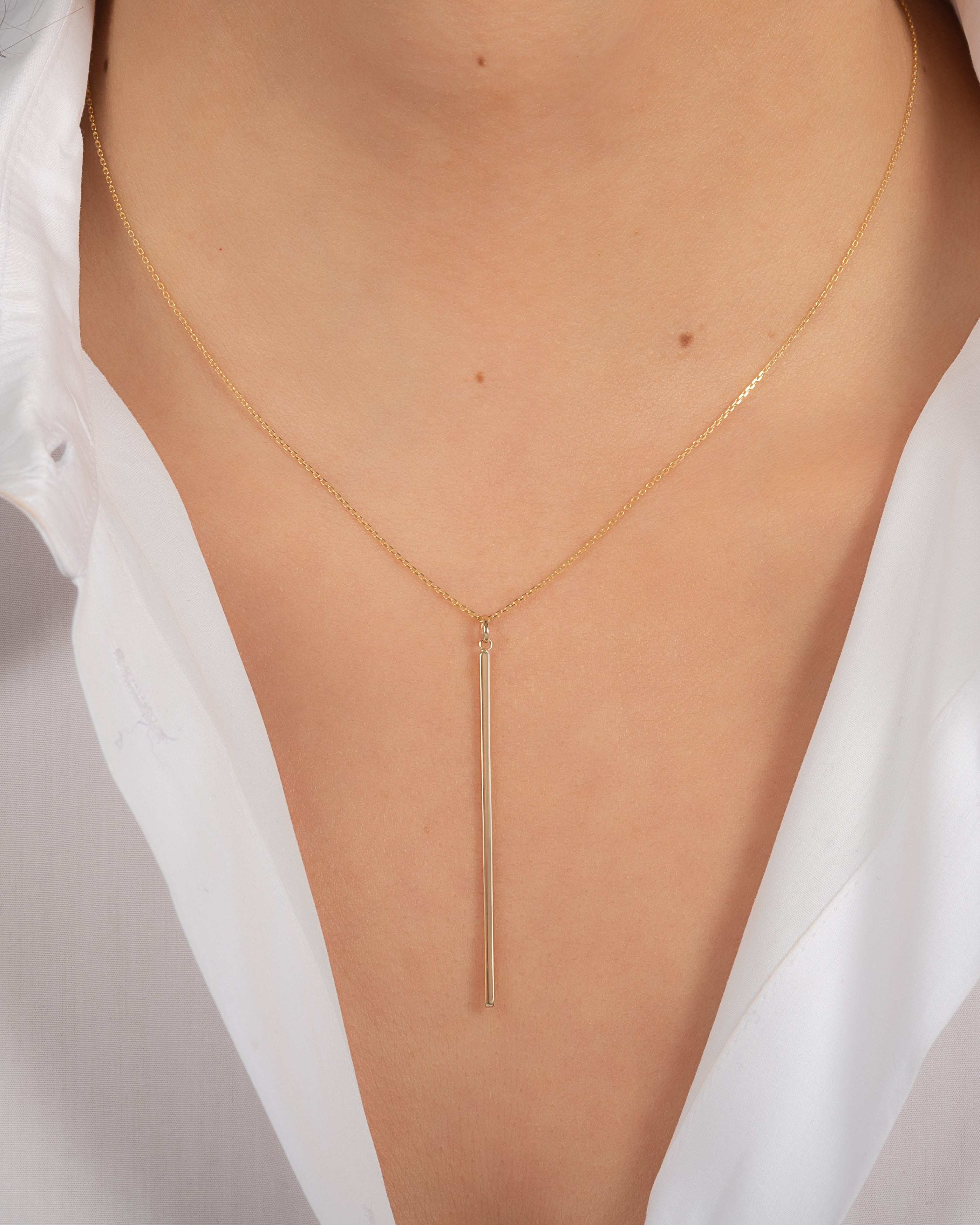 14k Gold Bar Necklace