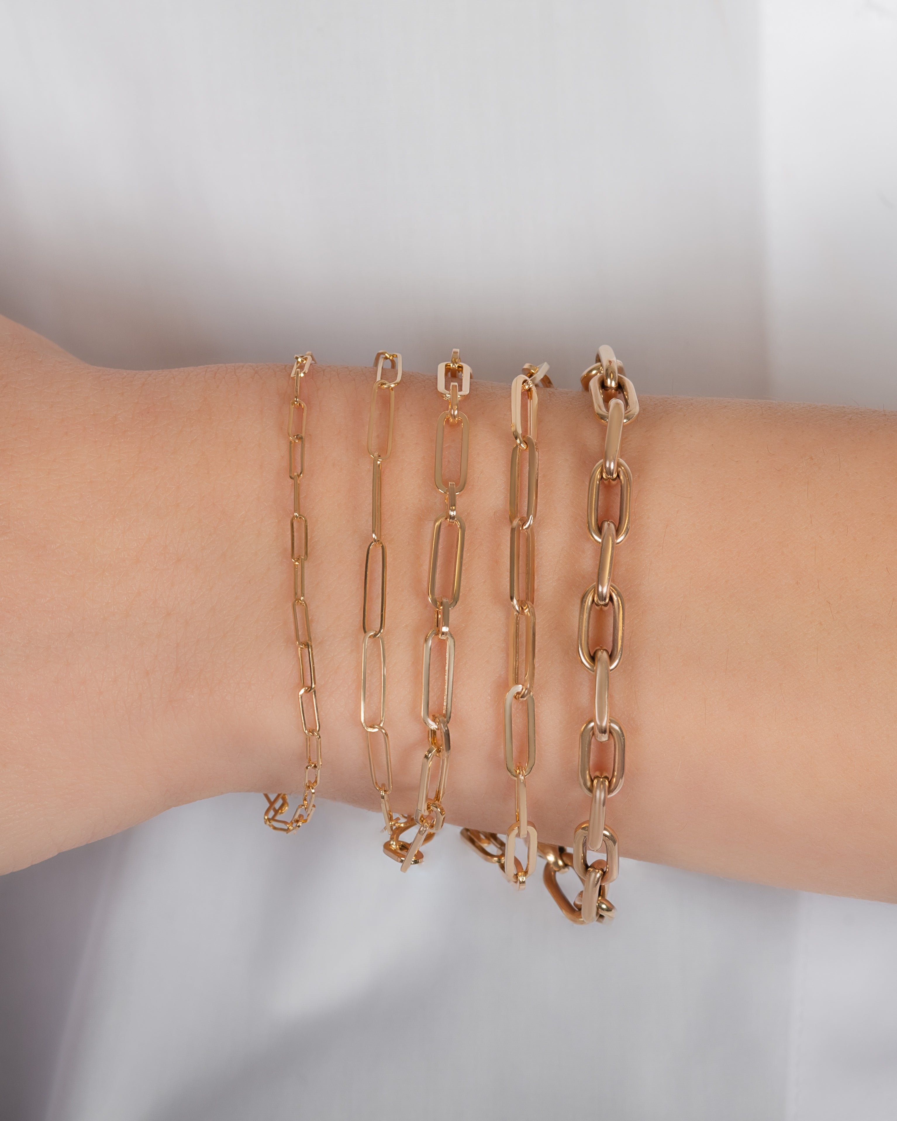 14k Gold Large Paper Clip Chain Bracelet