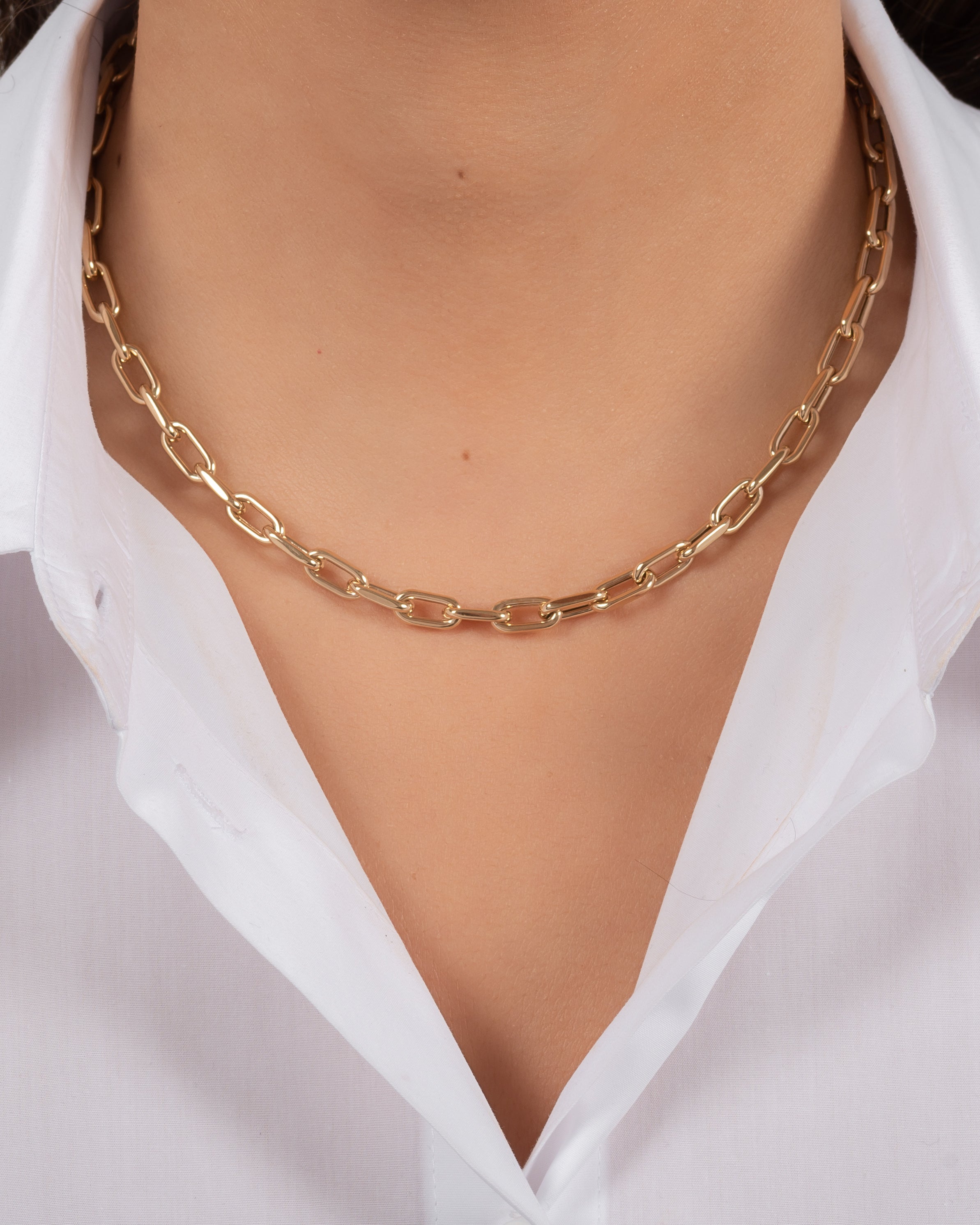 14k Gold Extra Large Open Link Chain Necklace