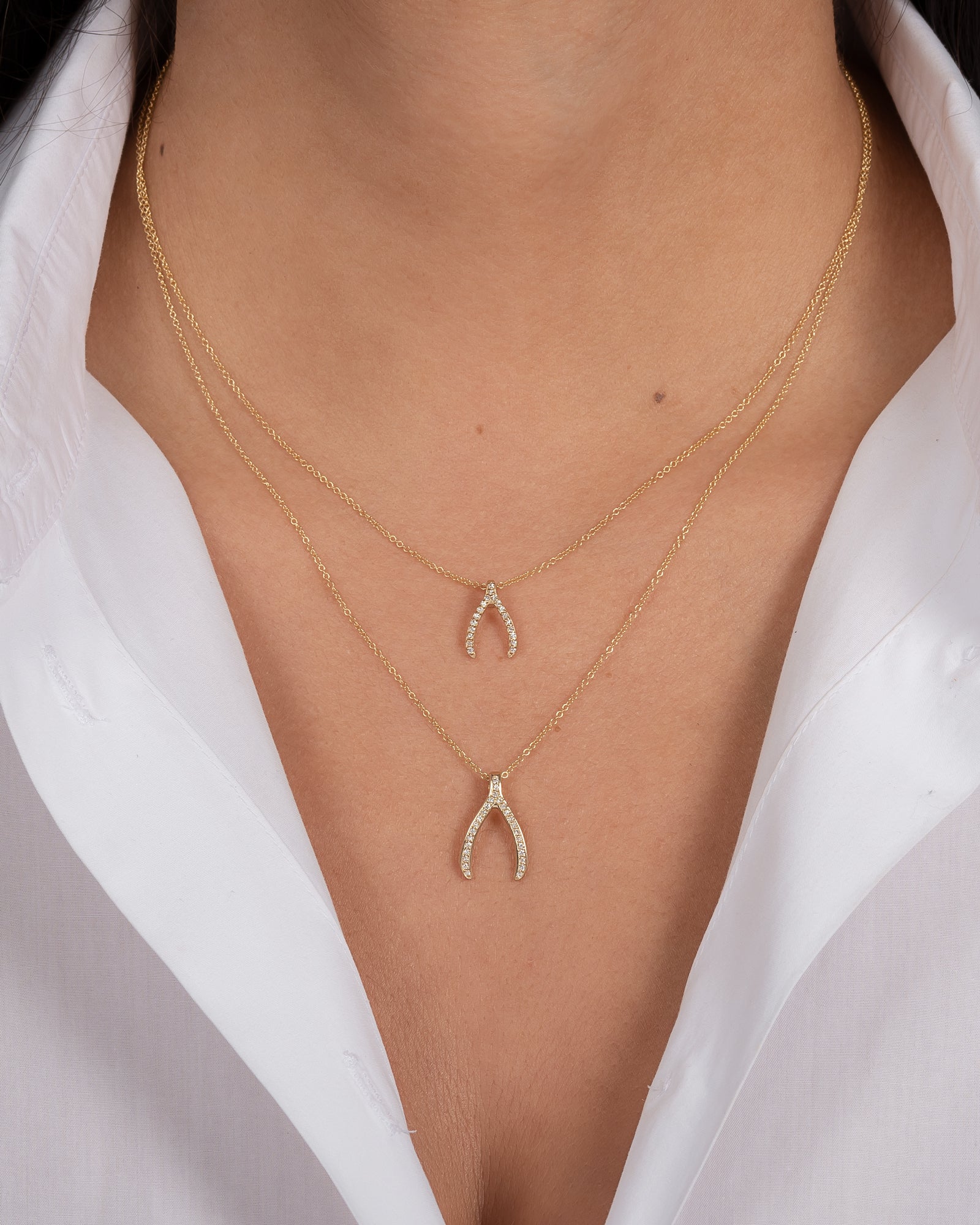 Diamond Wishbone Necklace