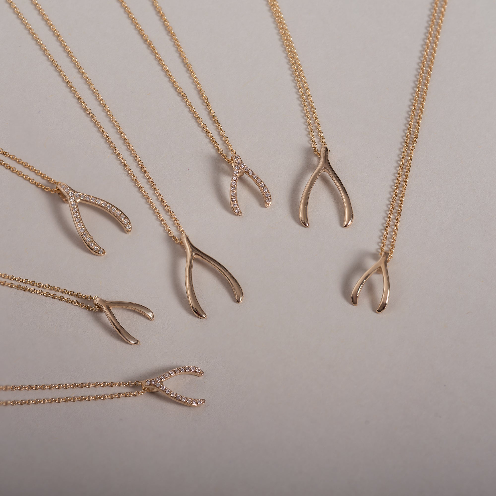 14k Gold Mini Wishbone Necklace