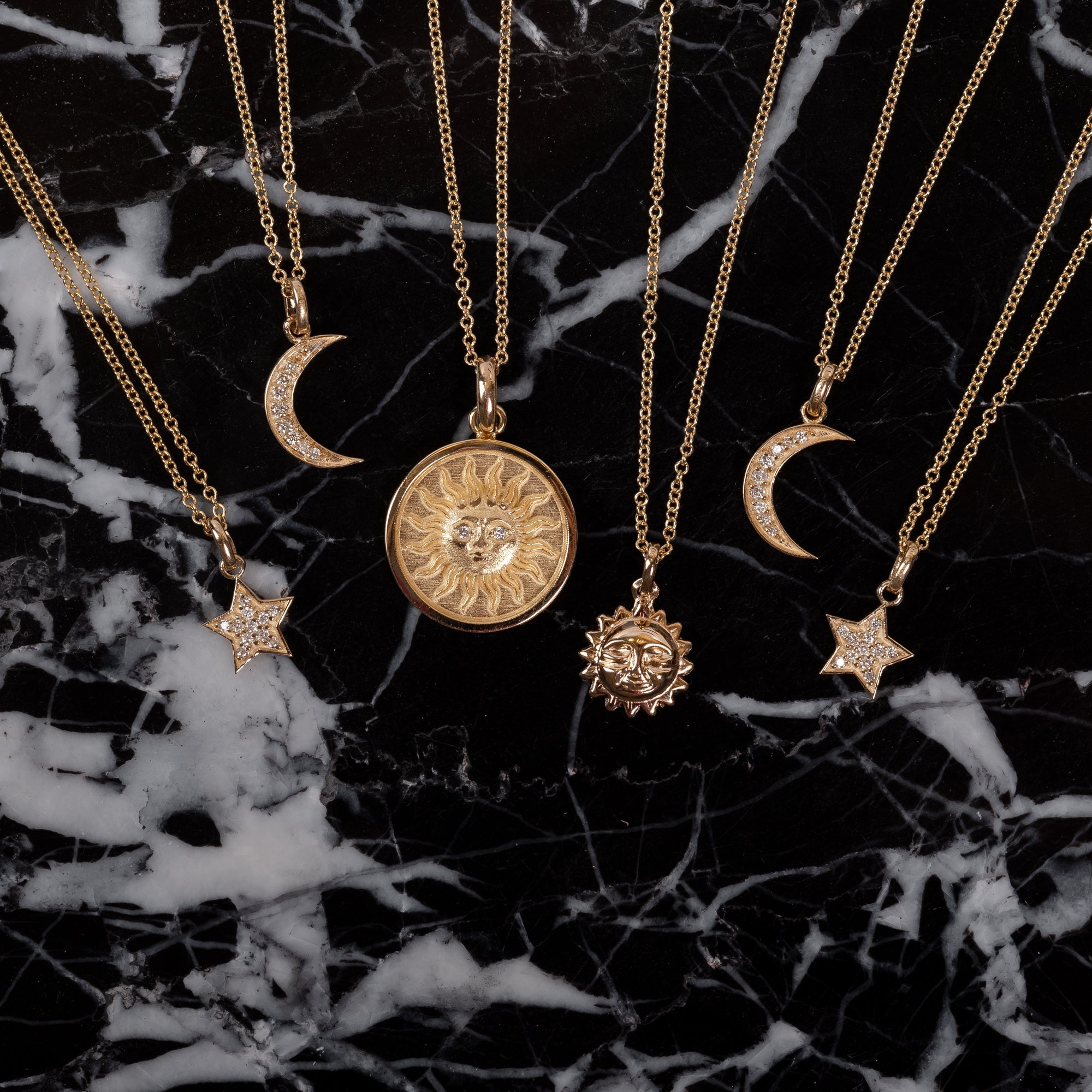 14k Gold Sun Necklace