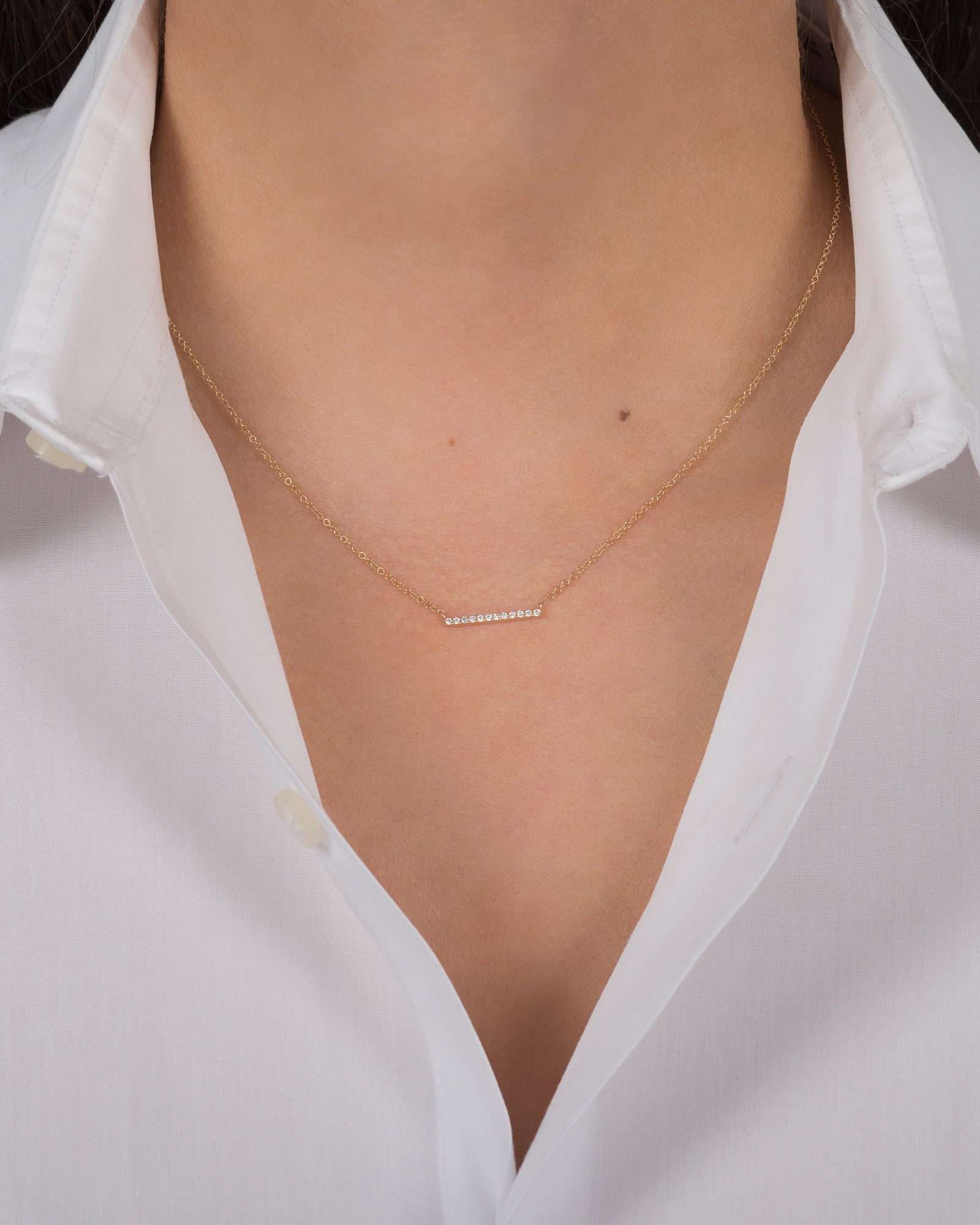 Small Diamond Bar Necklace