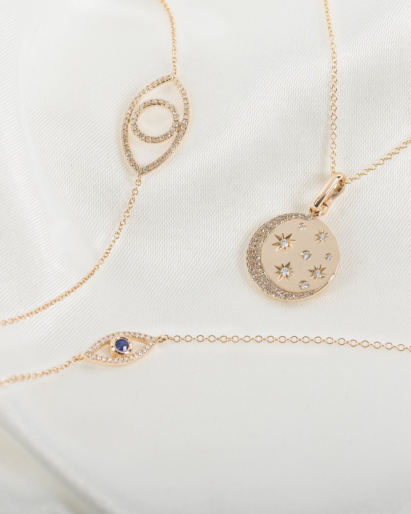 Diamond And Sapphire Evil Eye Bracelet