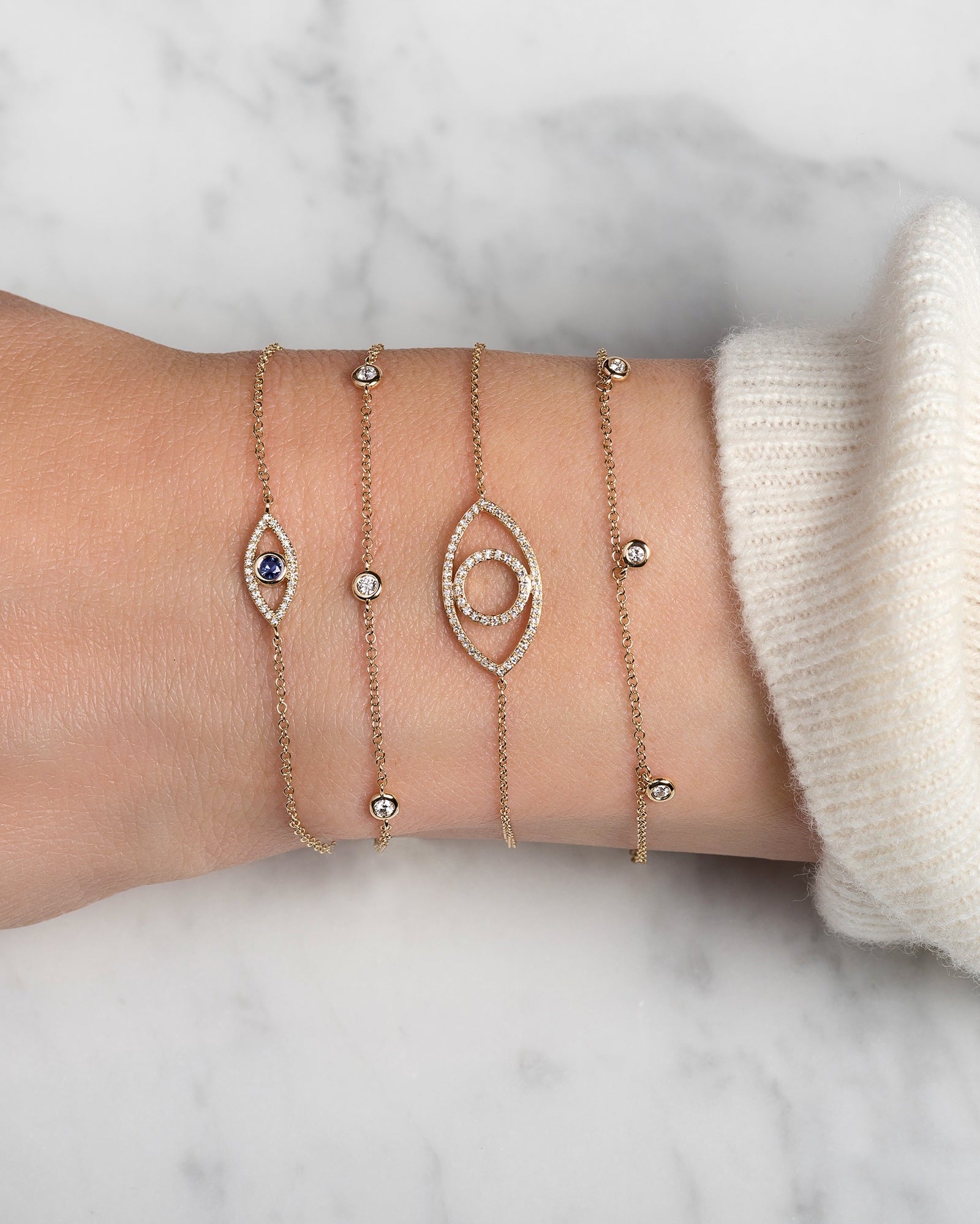 14k Gold Diamond By The Yard Bracelet