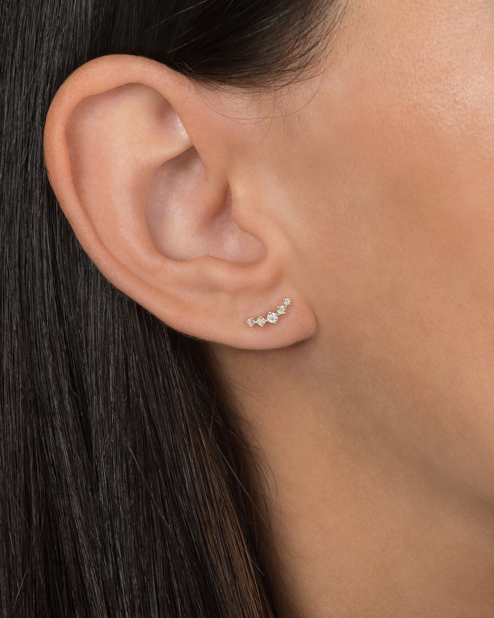 Diamond Cluster Stud Earrings