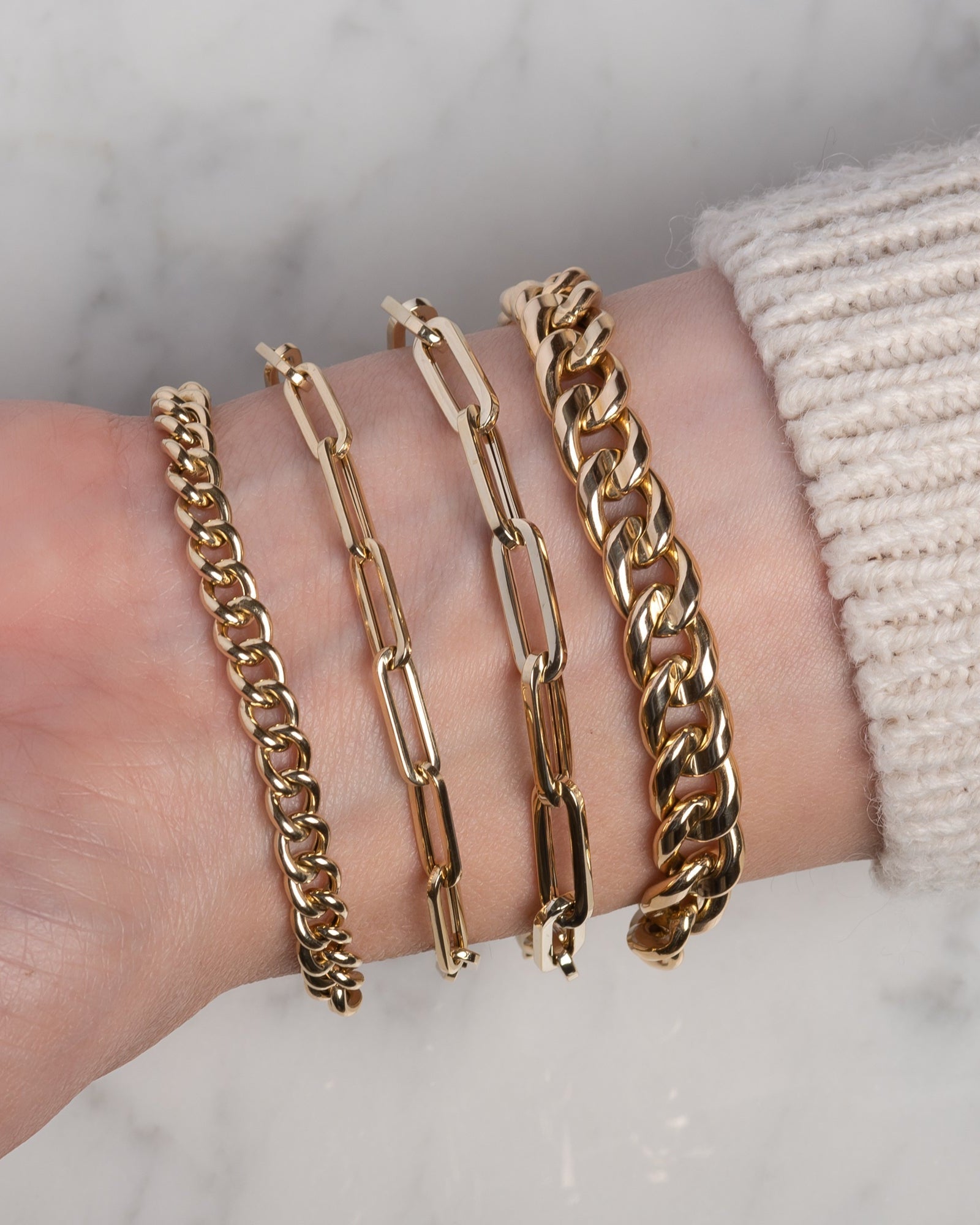 14k Gold Extra Large Paper Clip Chain Bracelet