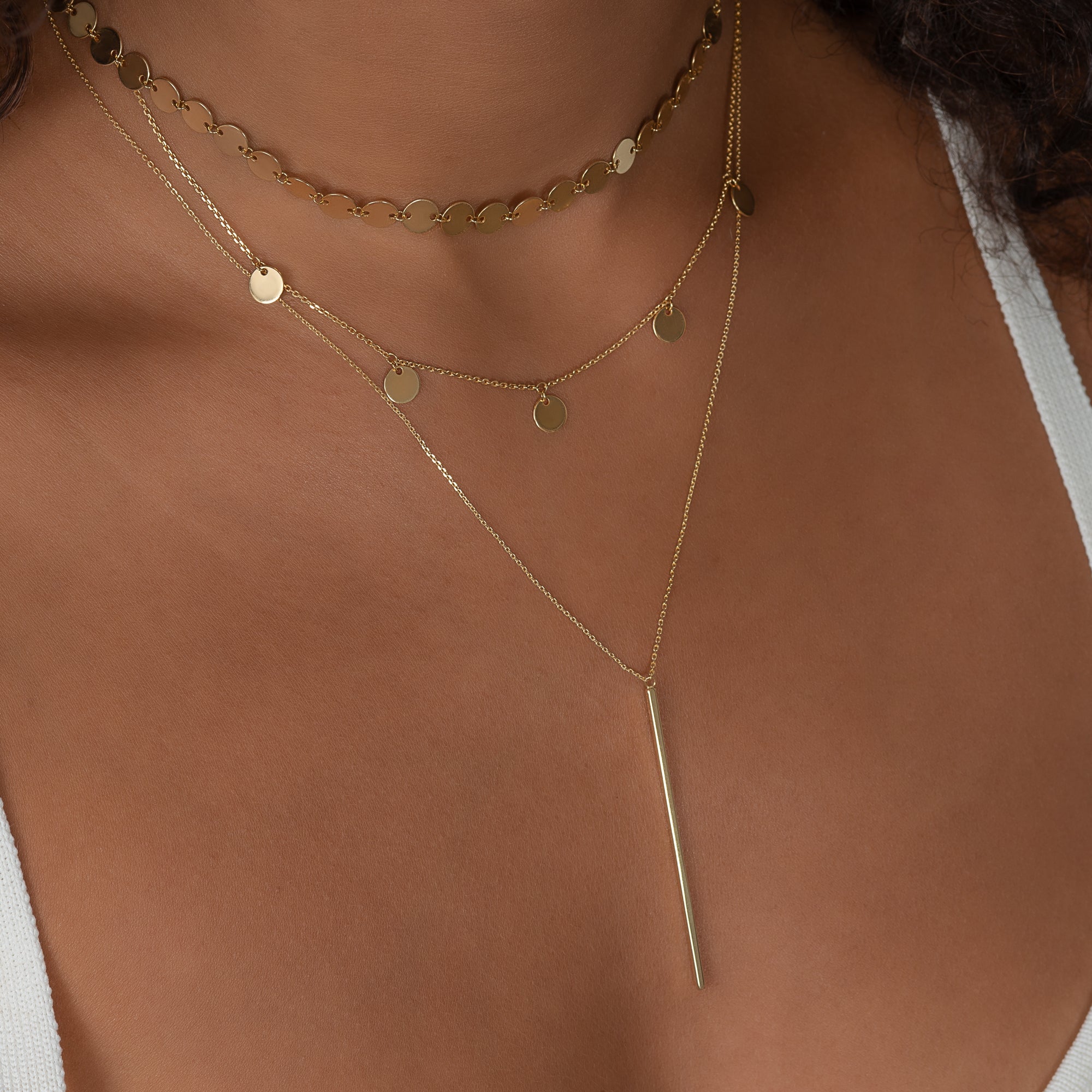 14k Gold Bar Necklace