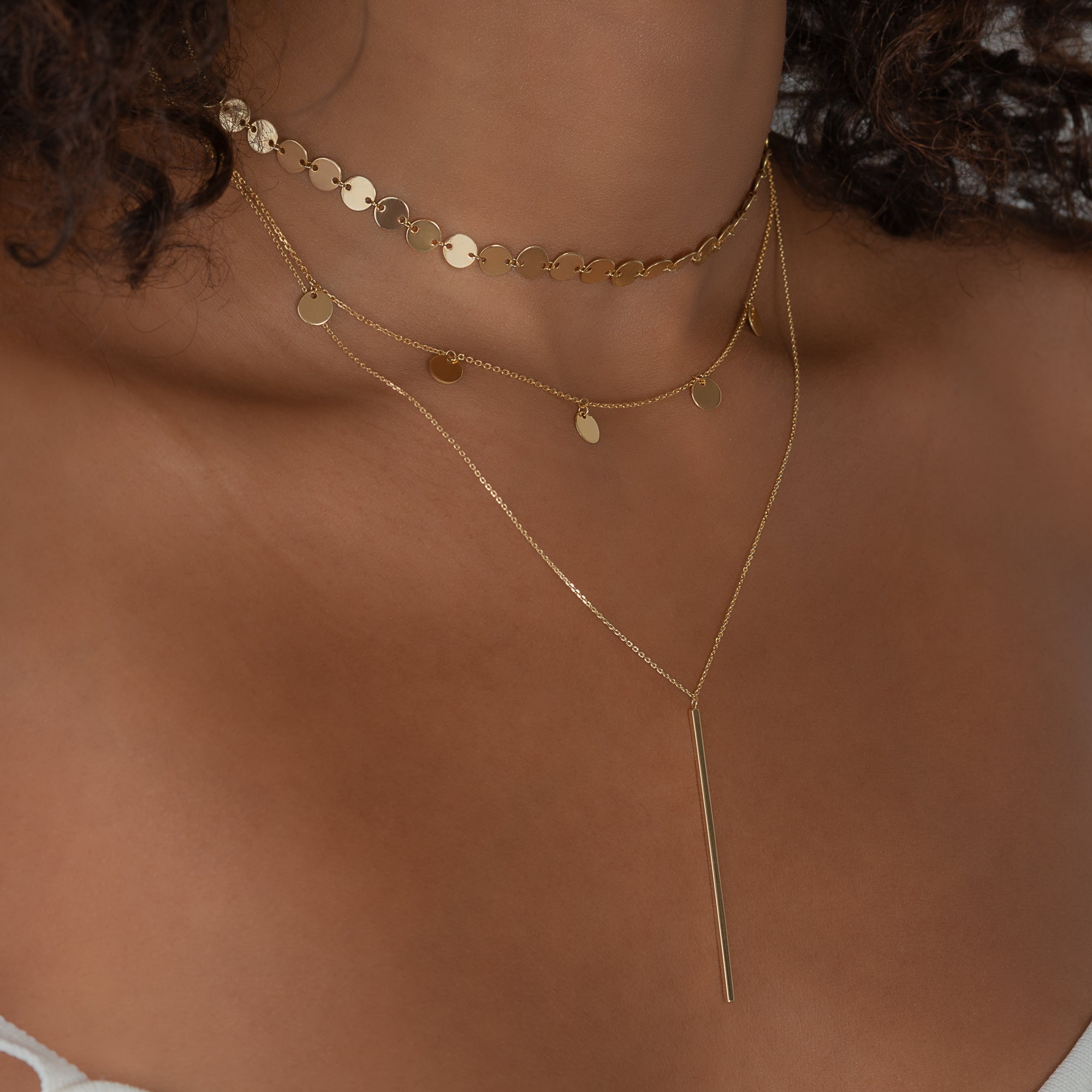 14k Gold Bar Necklace