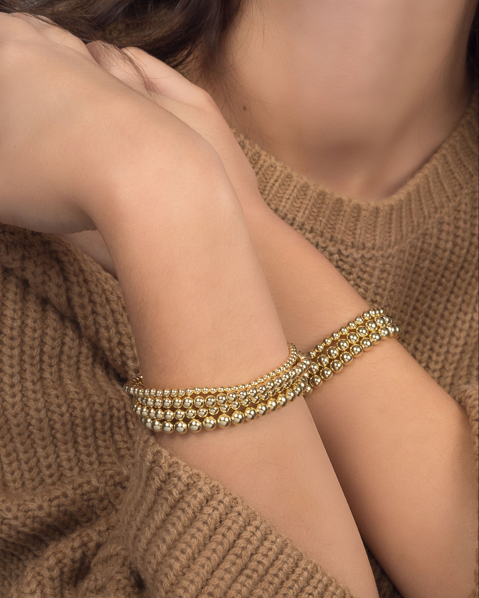 3mm Gold Bead Bracelet