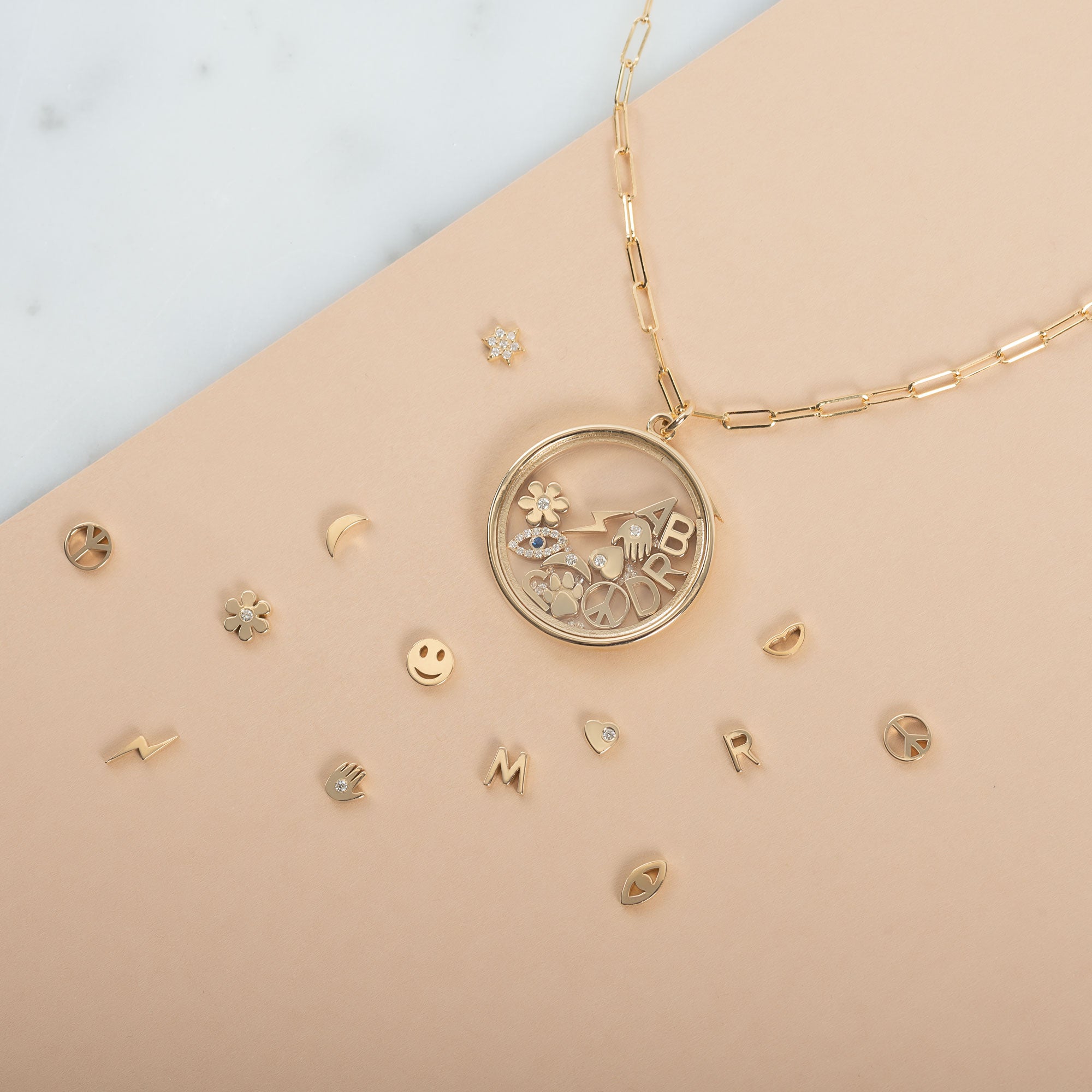 14k Gold Happy Emoji For Locket