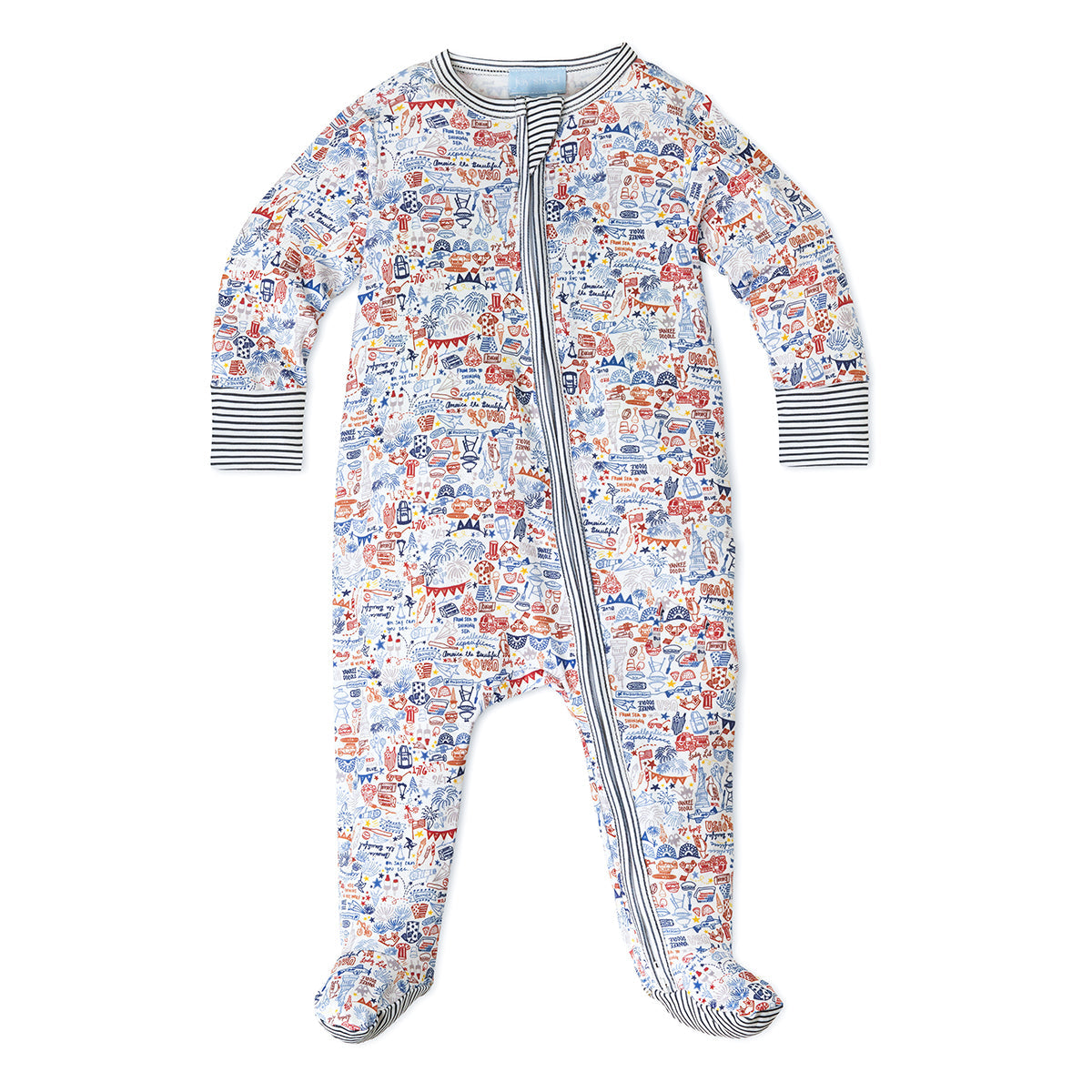 Usa Zip Baby Onesie - USA - Fireworks Multi