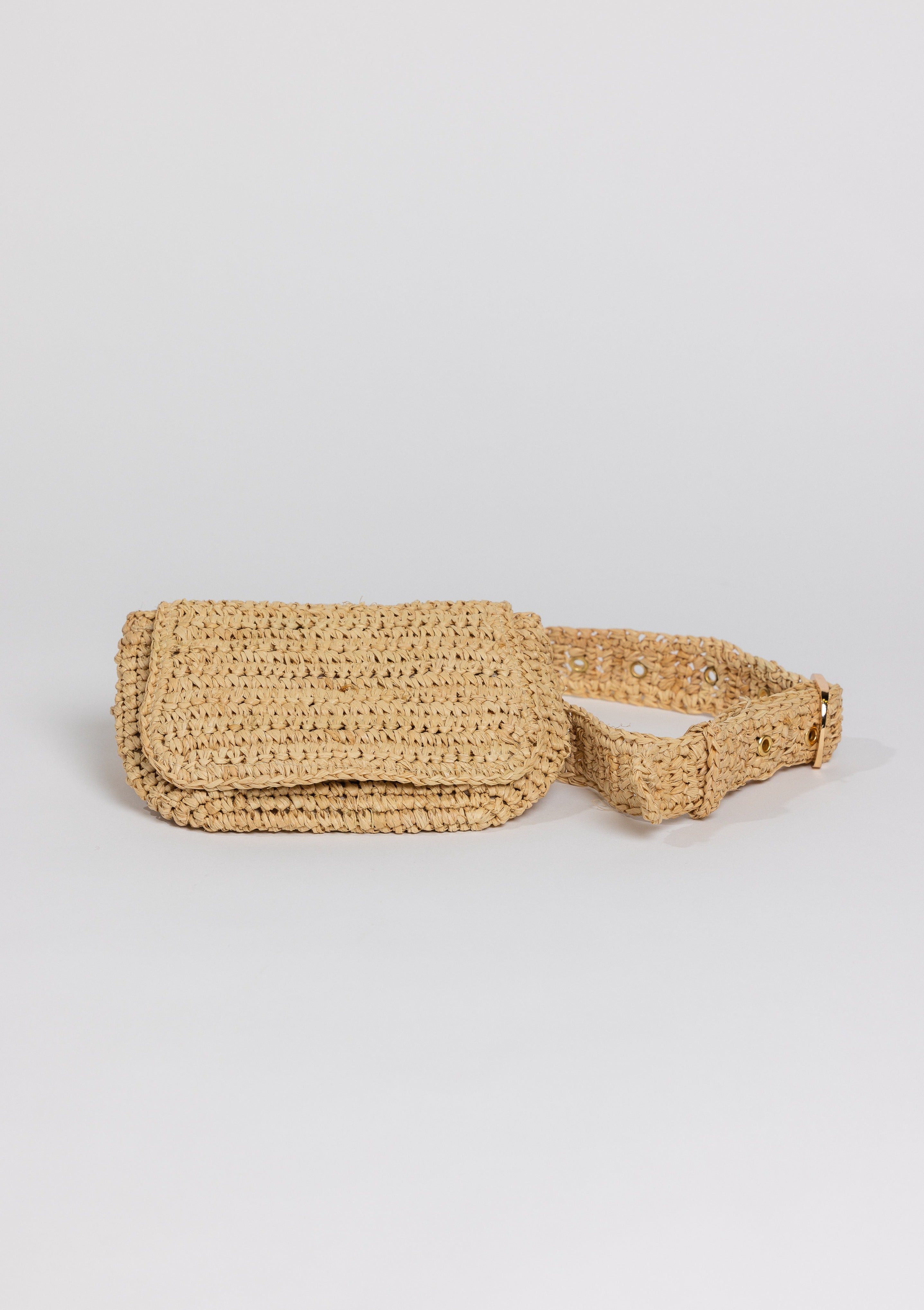 Straw Belt Bag- Natural