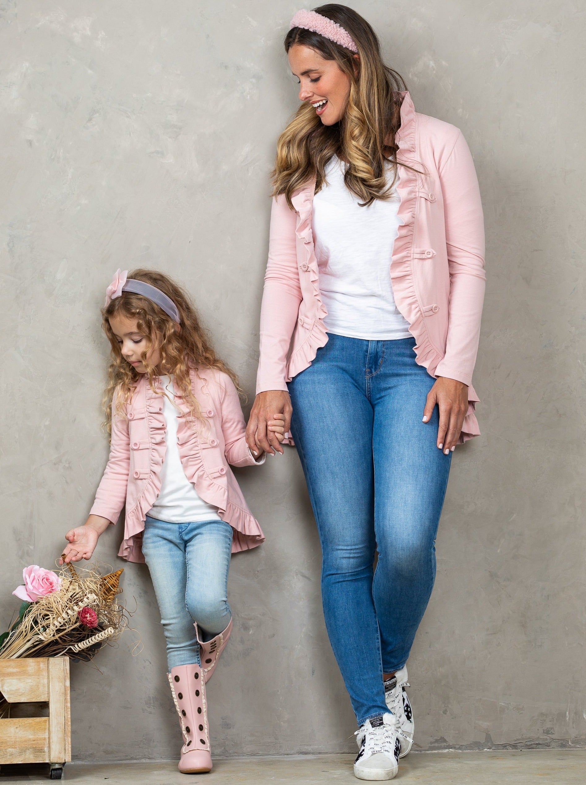 Mommy And Me Bestie Blazer Ruffle Cardigan