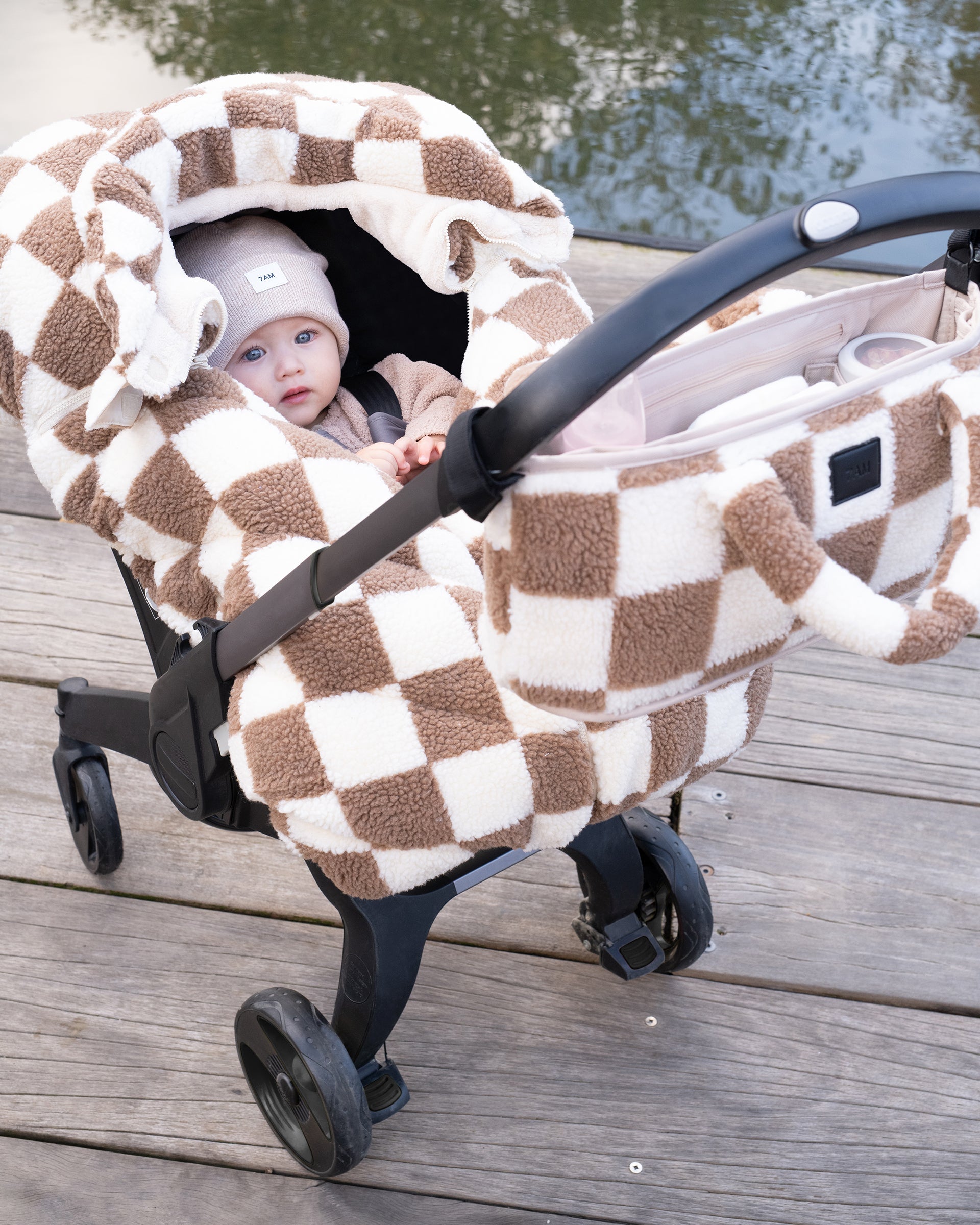 Car Seat Cocoon - Checker Berber