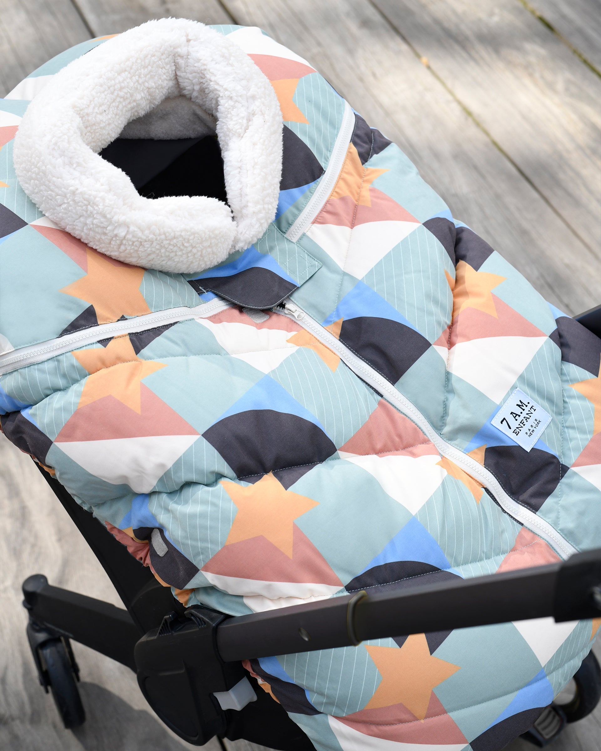 Car Seat Cocoon - Benji Prints Sherpa