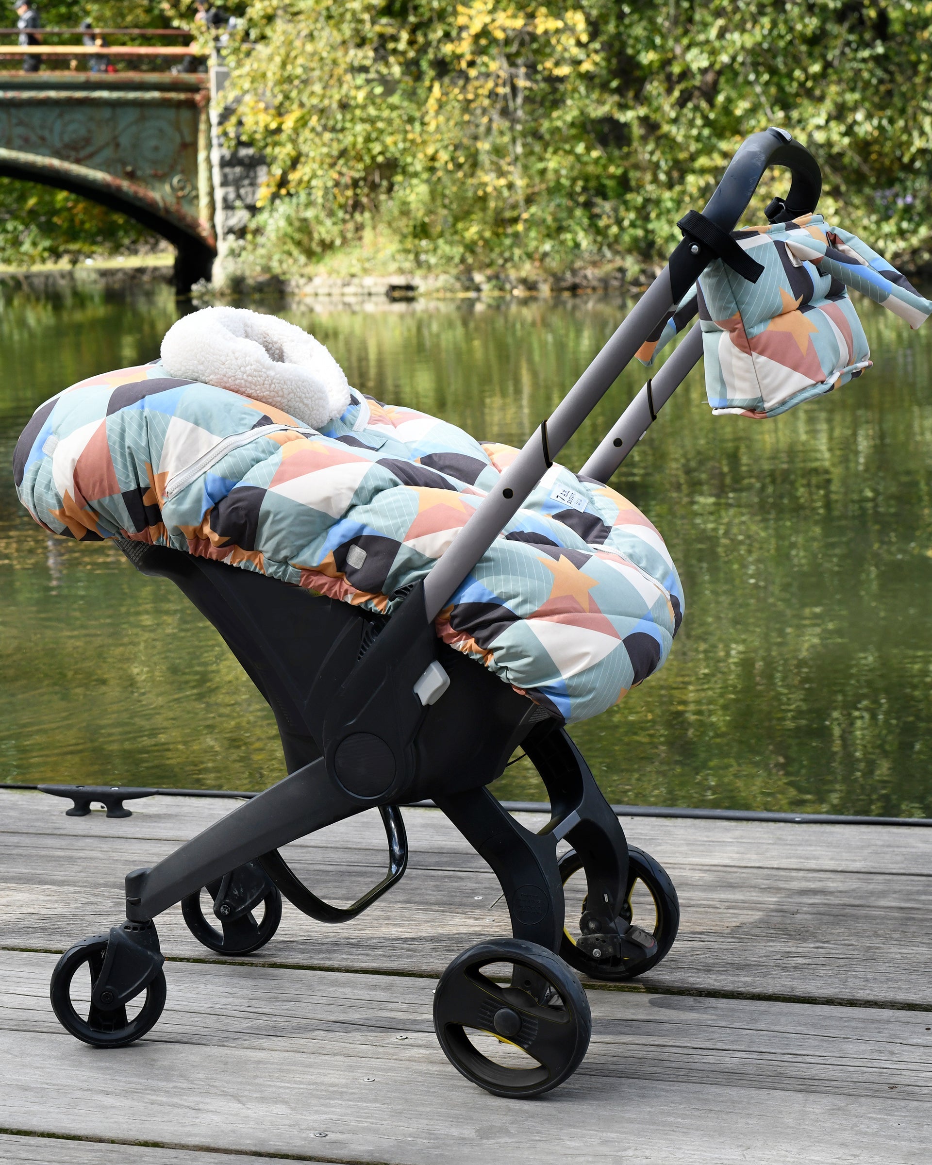Car Seat Cocoon - Benji Prints Sherpa