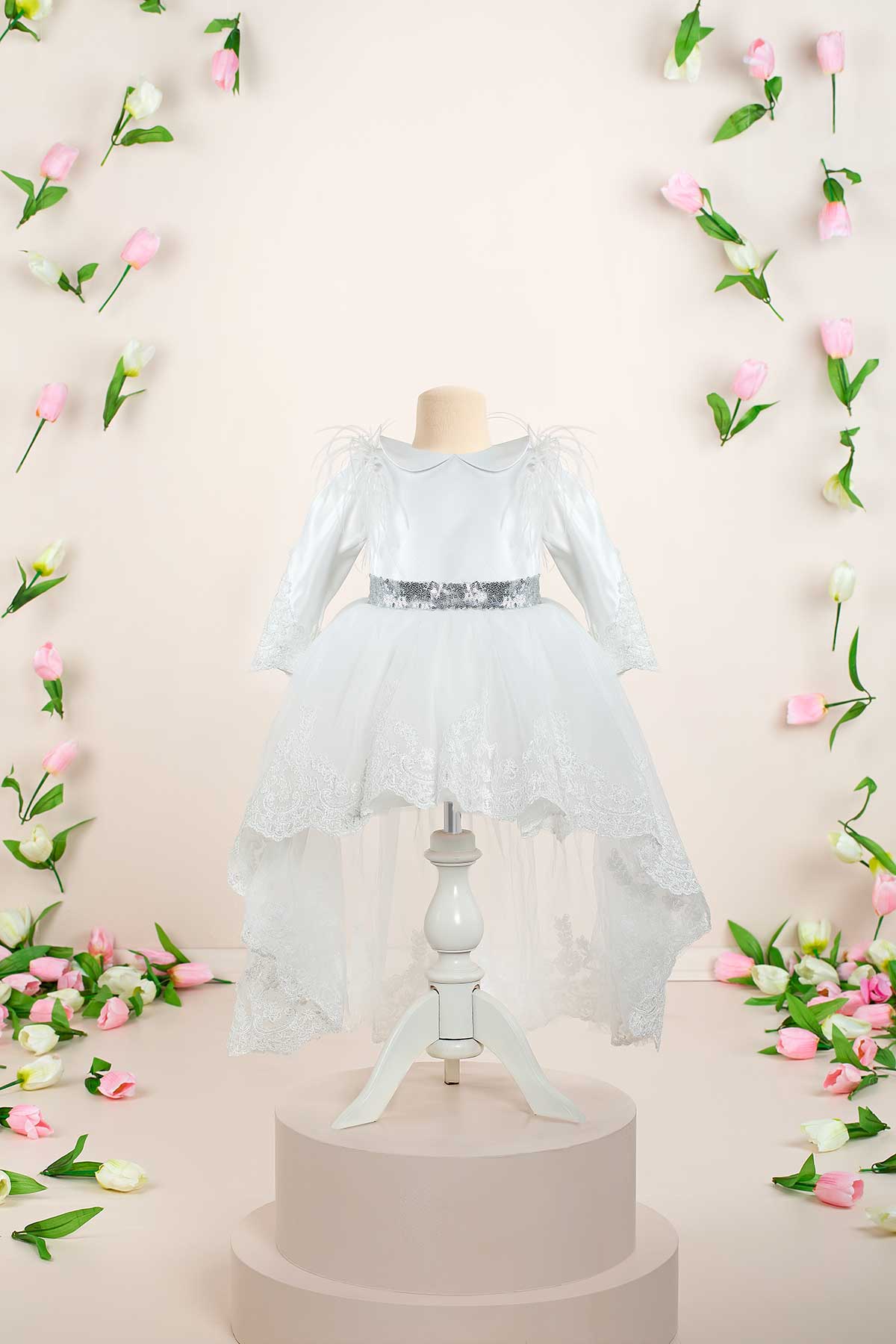 Jaelyn White Baby Dress