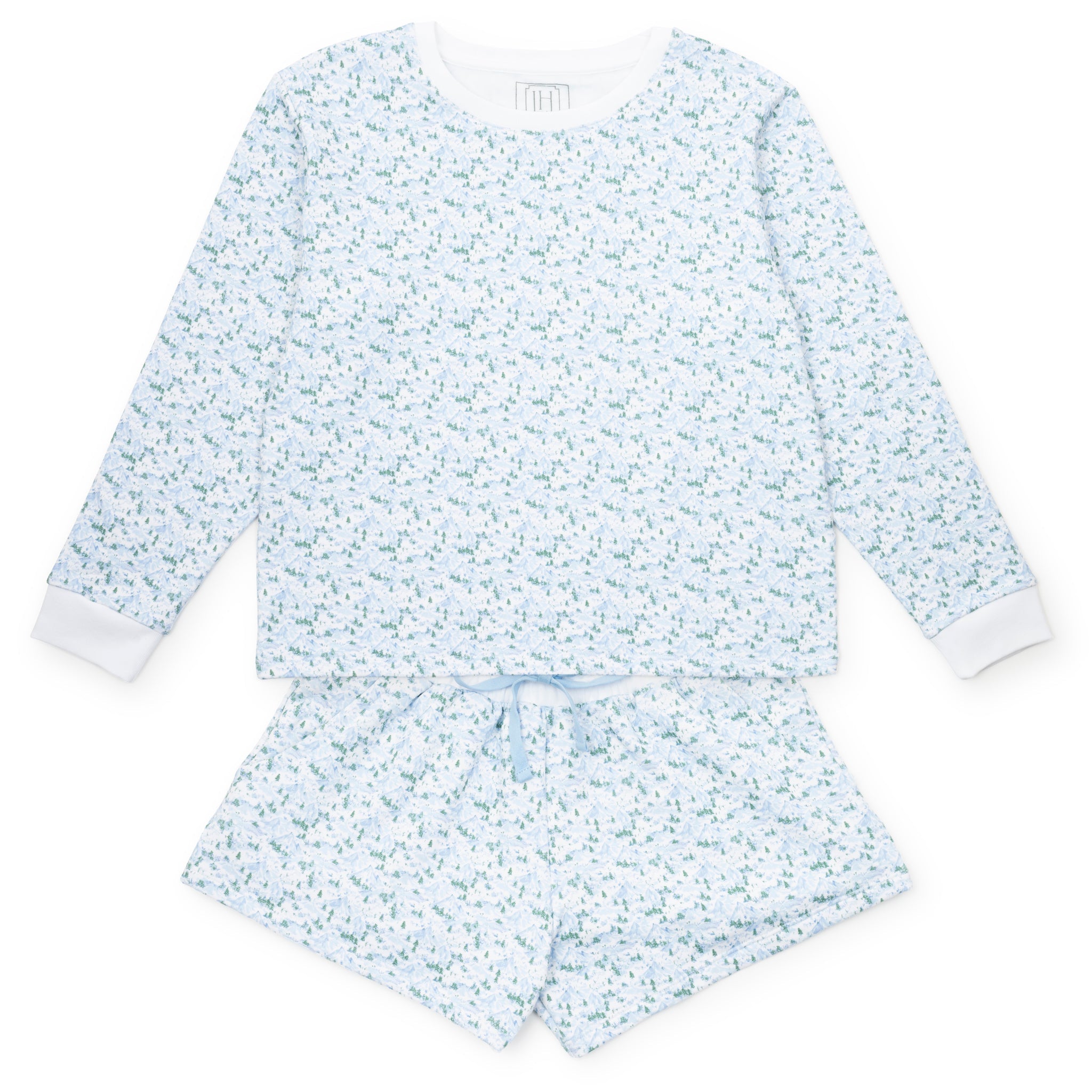 Janann Women's Sweatshirt Short Set Snowcapped Mountains