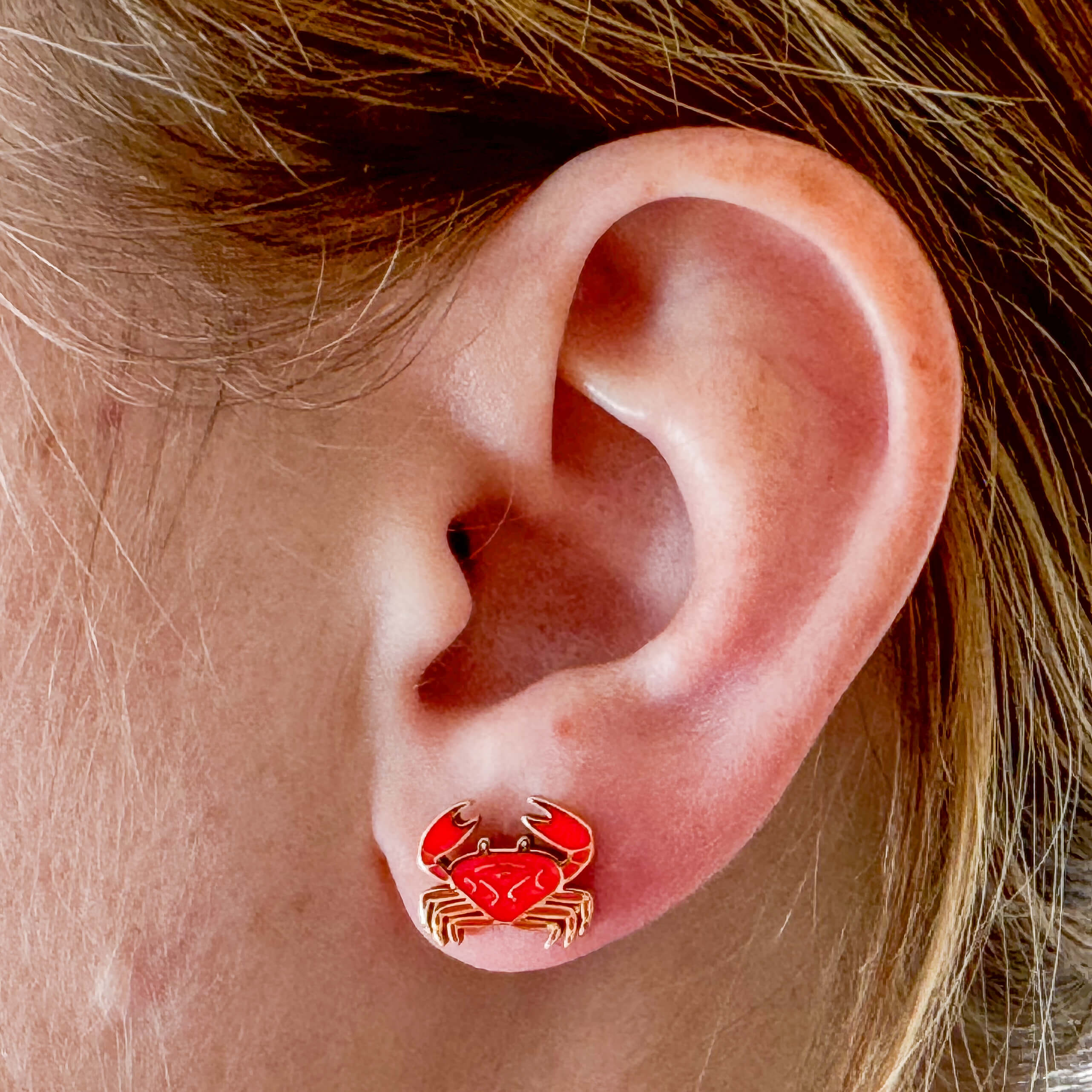 Crab Enamel Earrings