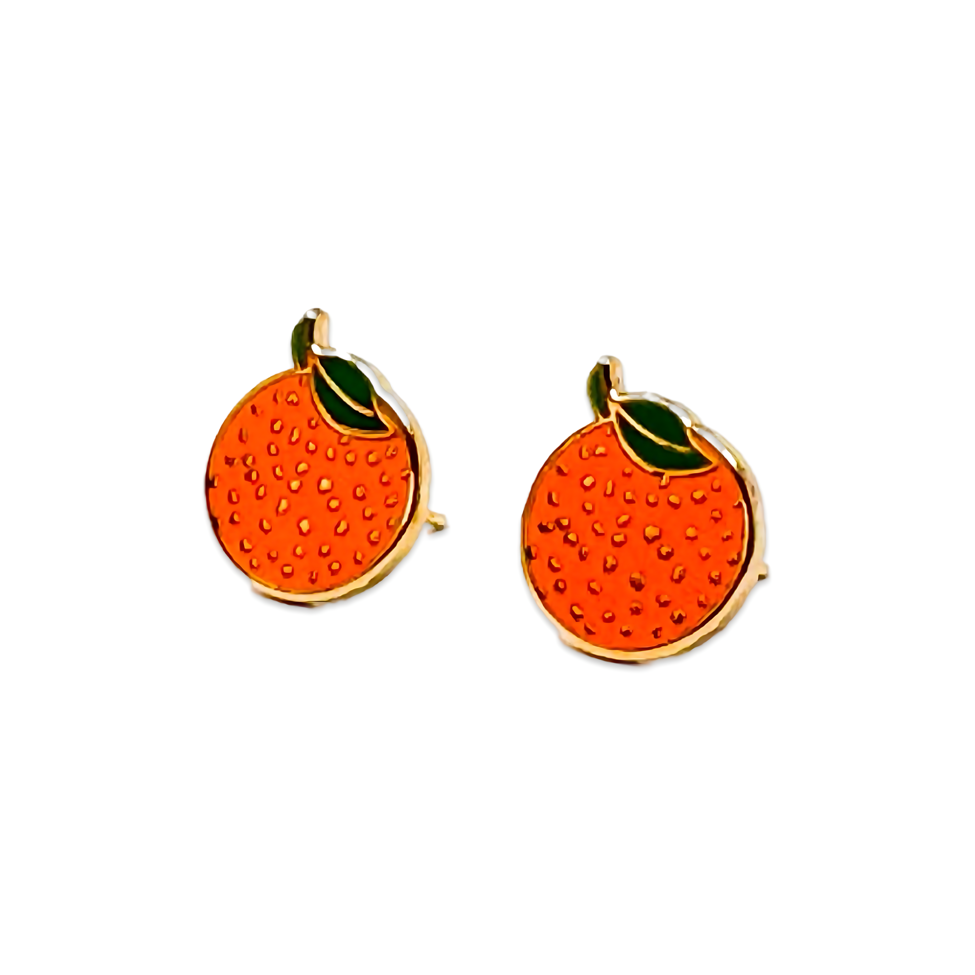 Orange Enamel Earrings